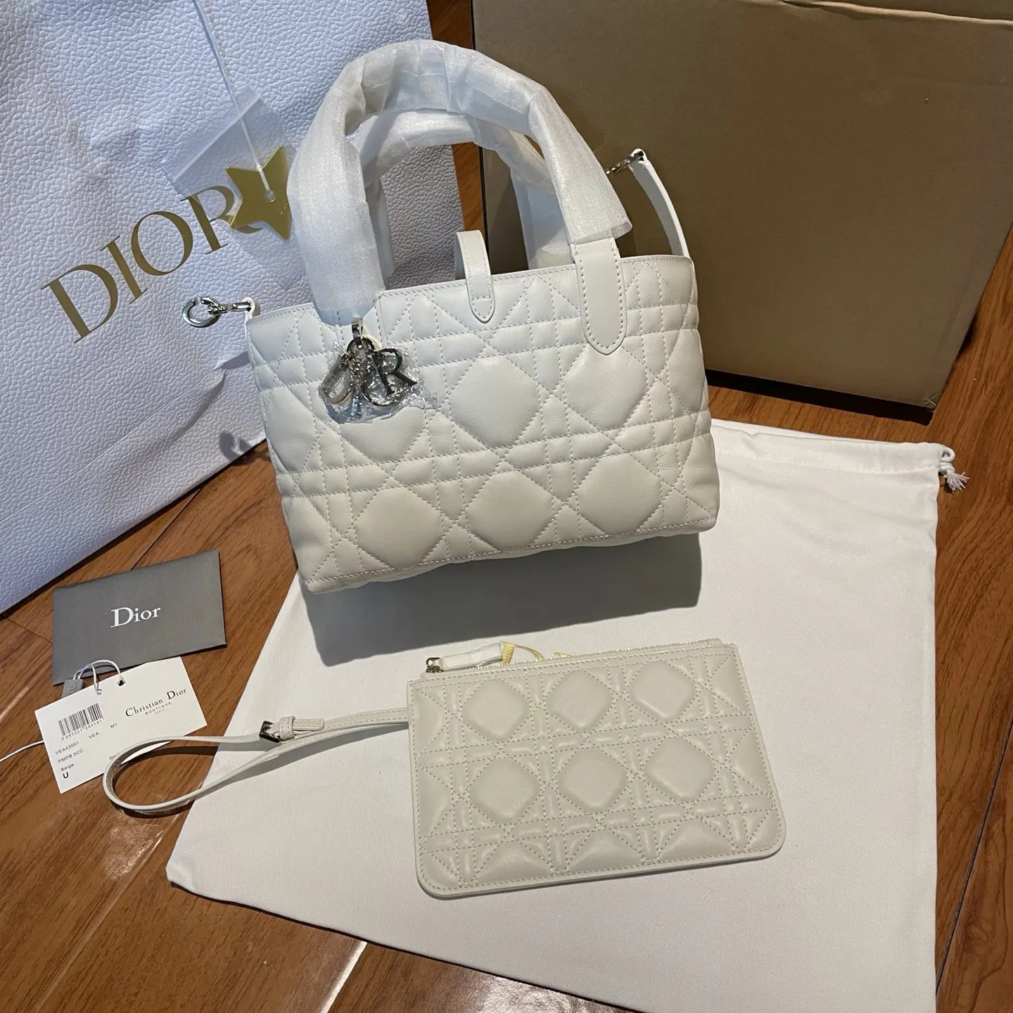 Dior 白色 奶白 牛皮 水桶包 休閒水桶款