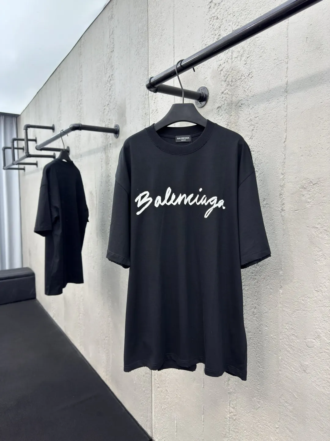 Balenciaga 黑色 純棉 Logo 短袖T恤 街頭休閒款