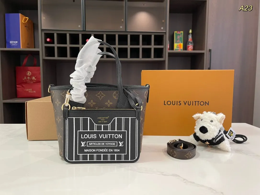 LV Neverfull 老花 牛皮 水桶包 休閒水桶款