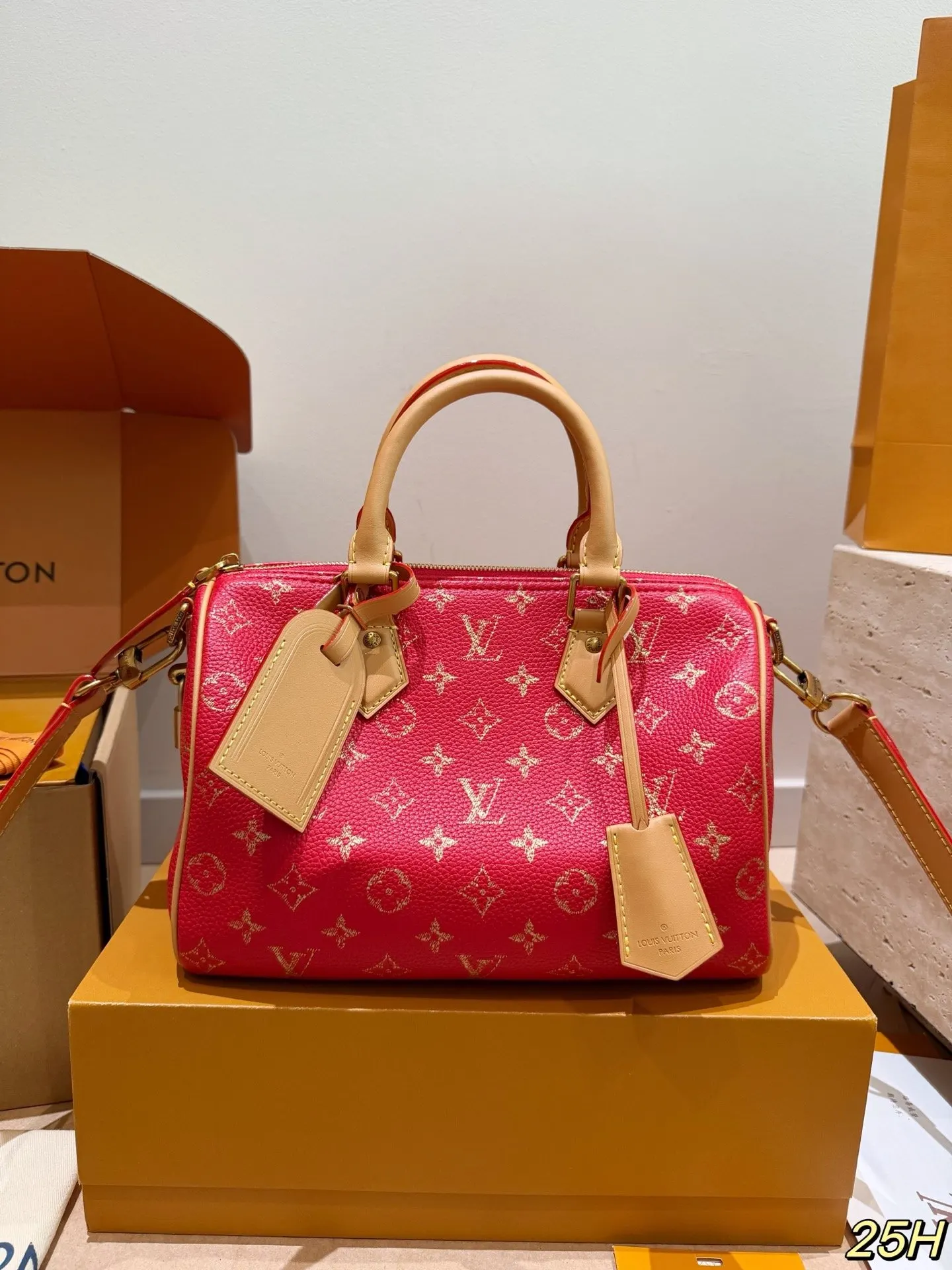 LV Speedy 紅色 手提包 实拍款02 精選款