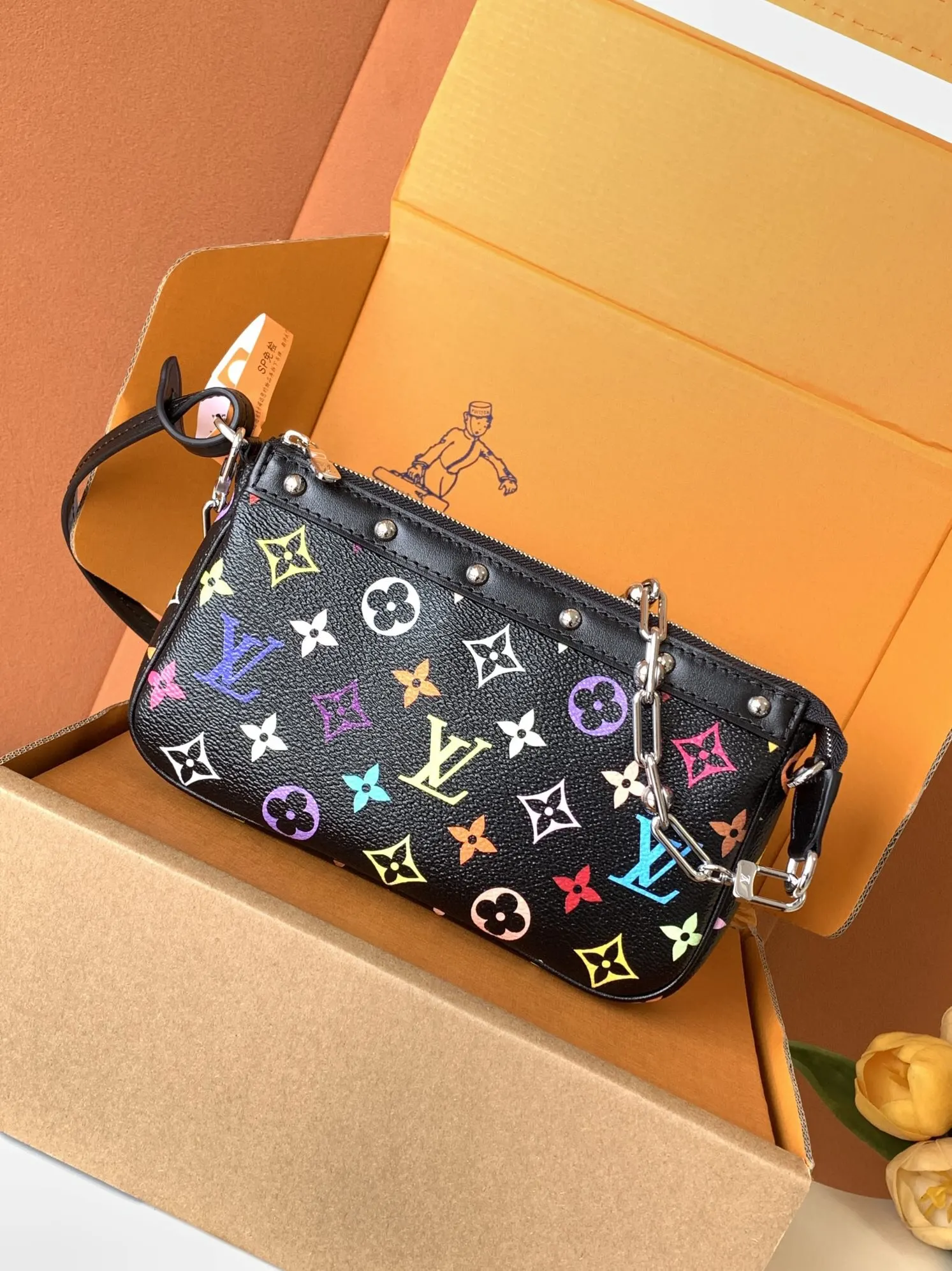 LV 牛皮 全钢 黑彩 本款 链条包 精致链条款