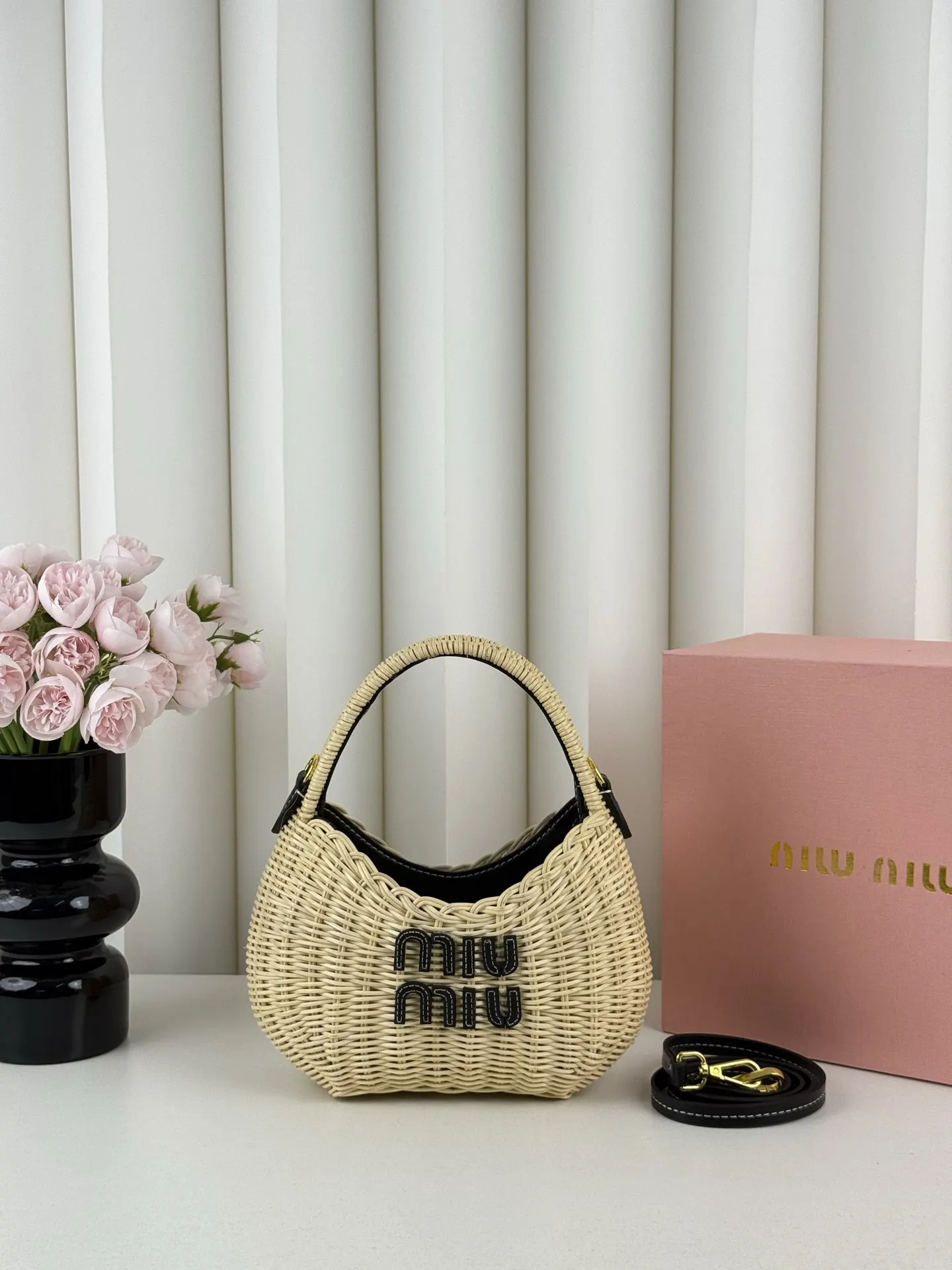 Miu miumiu竹编 手提斜背包 缪缪美式復古神 托特包 大容量托特款