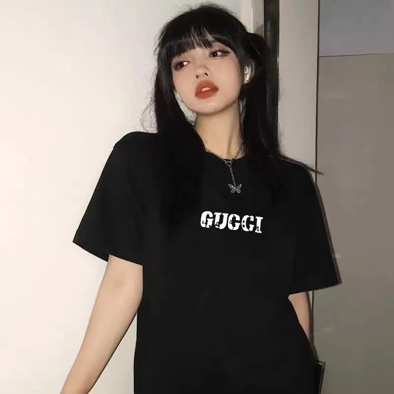 Balenciaga Print Cotton Short Sleeve T-Shirt Street Casual