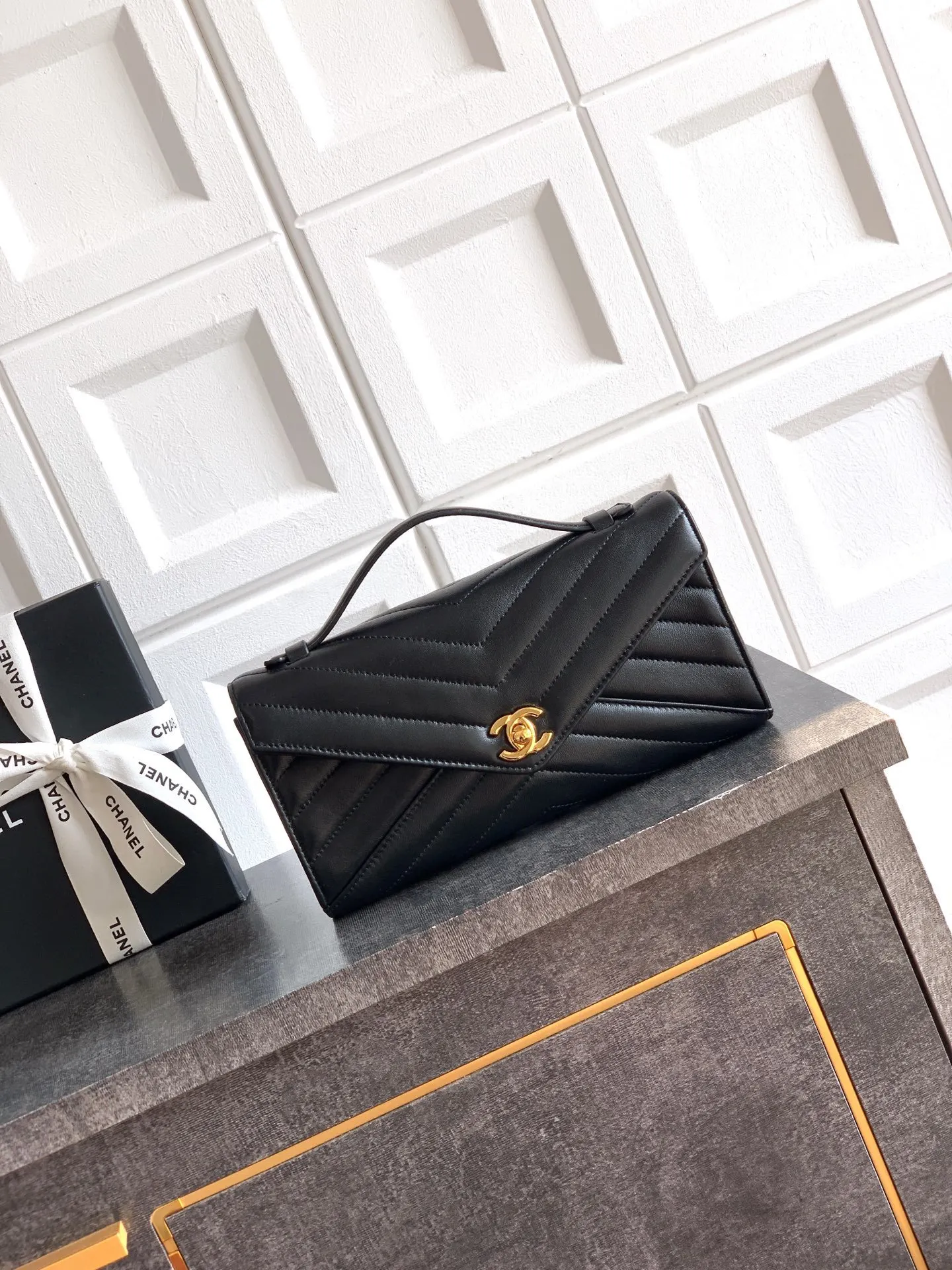 CHANEL 黑色 银色 链条包 精致链条款