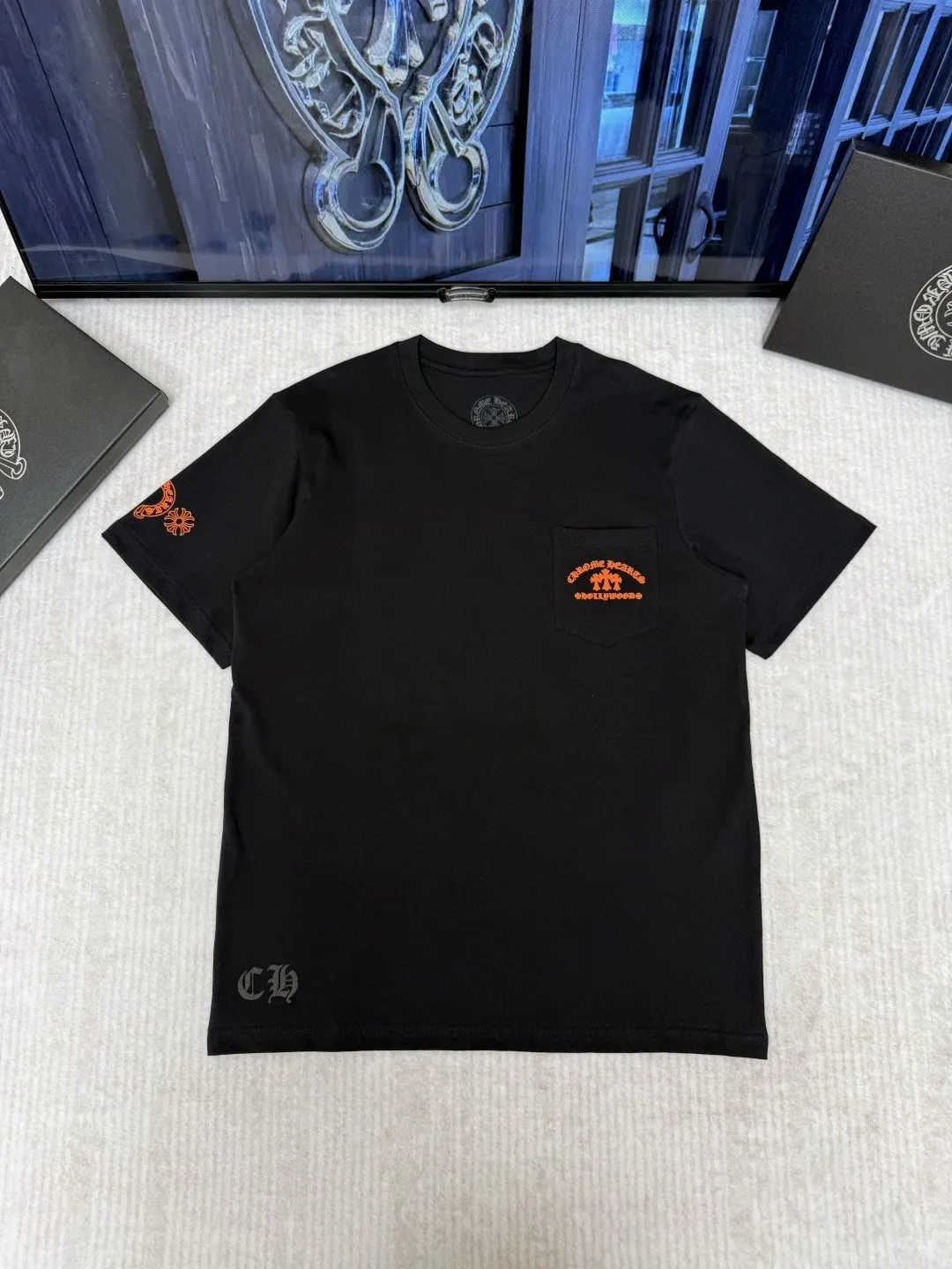 Chrome Hearts Print Cotton Short Sleeve T-Shirt Daily Versatile Image 1 Chrome Hearts Print Cotton Short Sleeve T-Shirt Daily Versatile Image 1