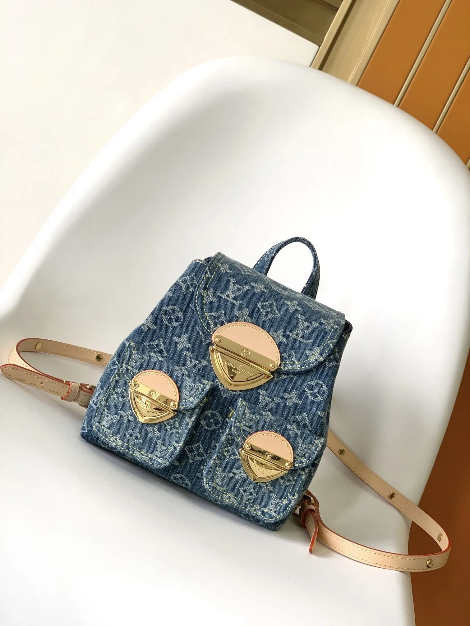 Blue Monogram Backpack Canvas