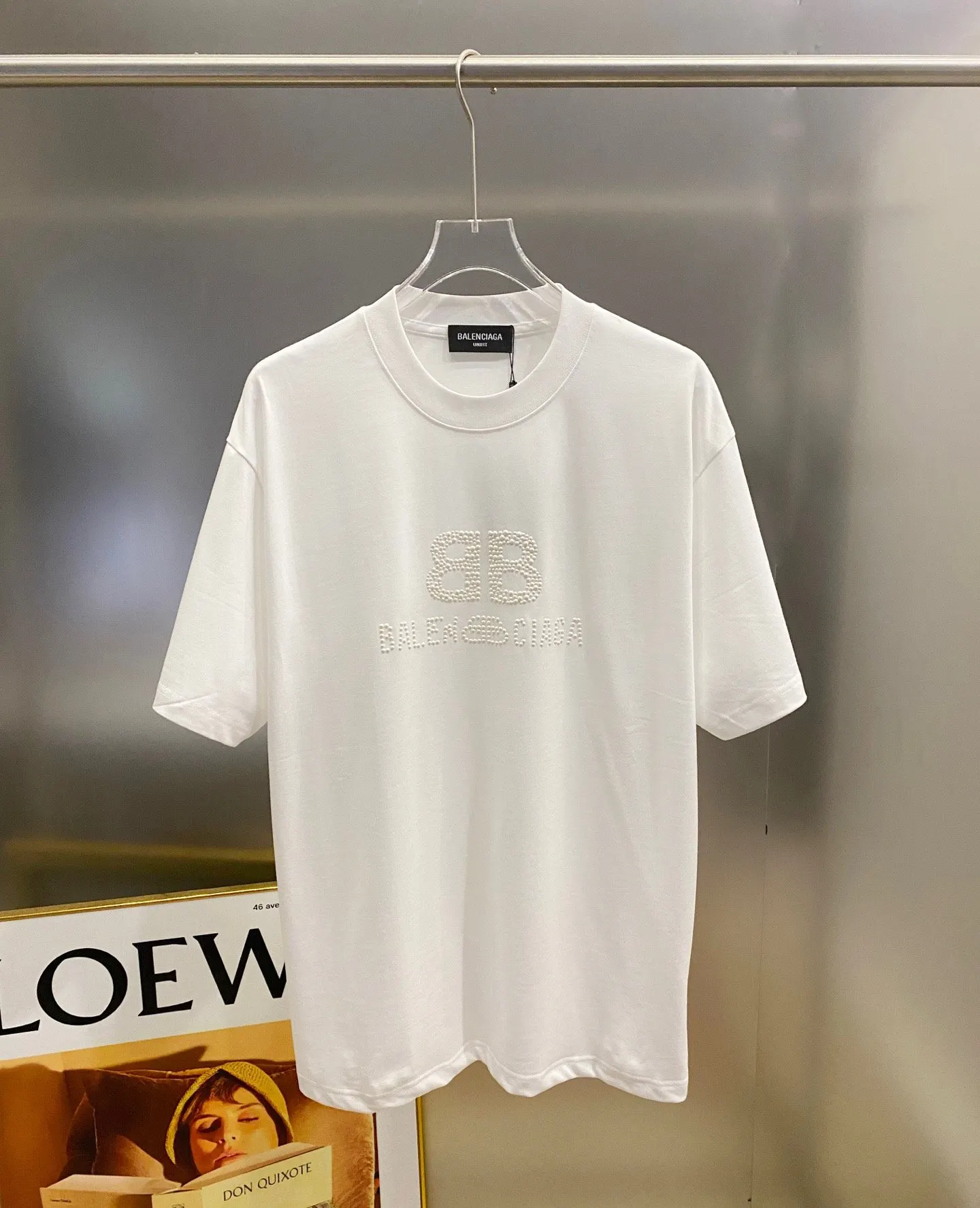 Balenciaga 玫红 Logo 短袖T恤 宽松休閒款