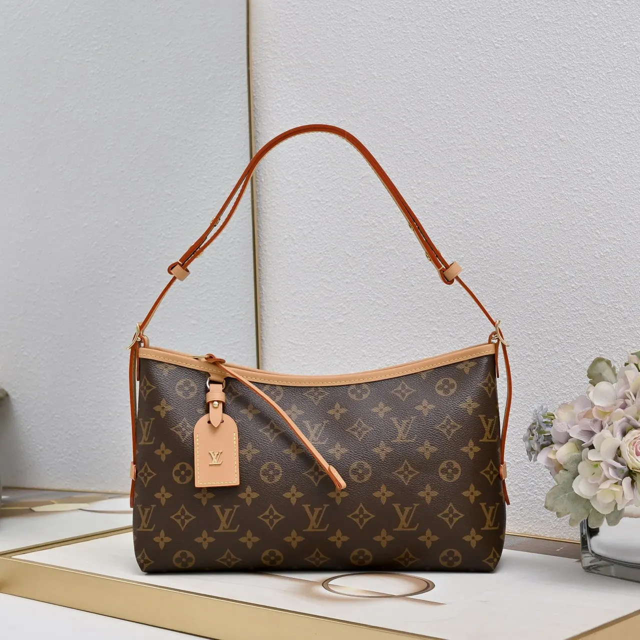 LV 金色老花 手拿包