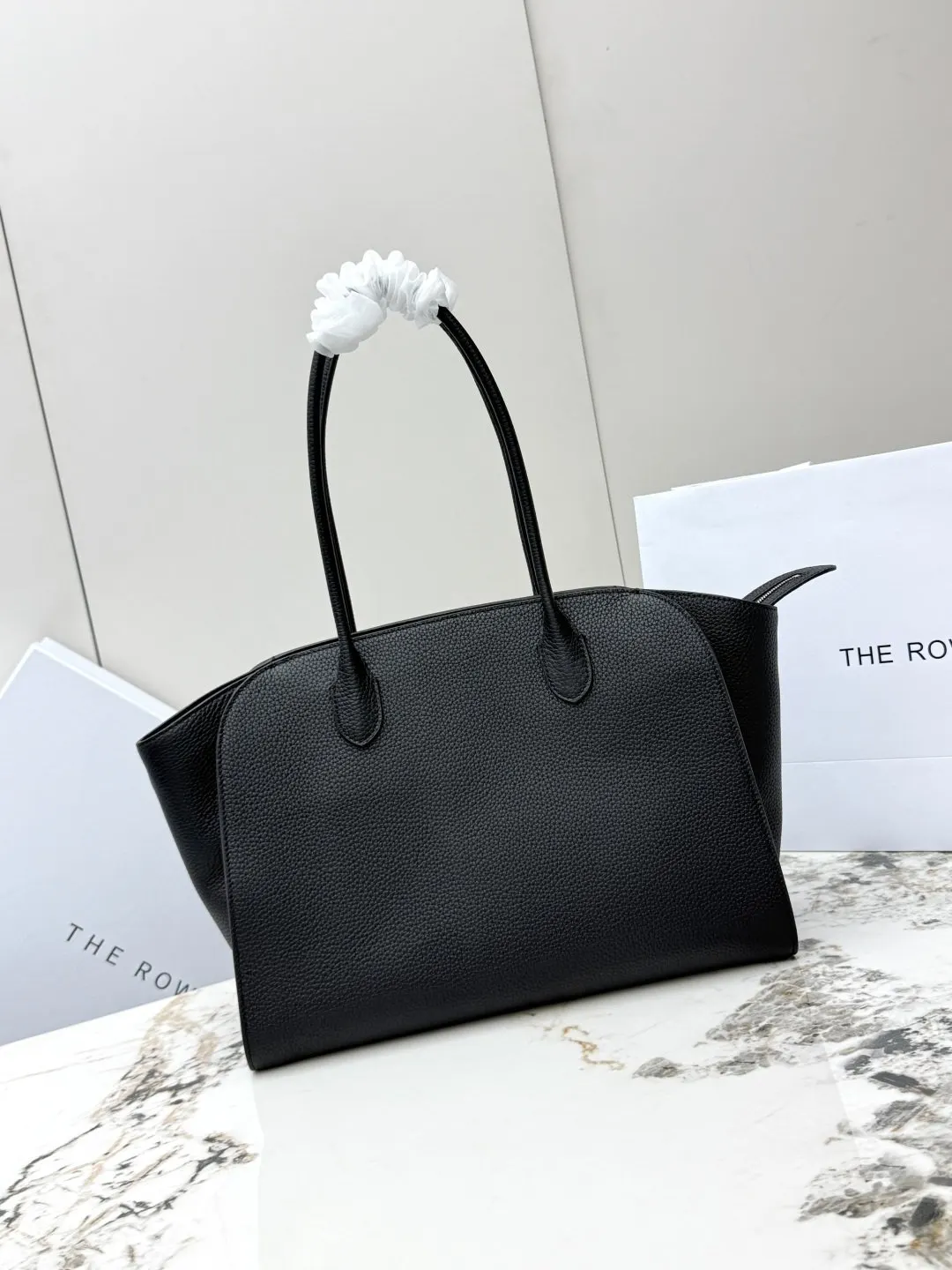 Silver Tote Bag Leather