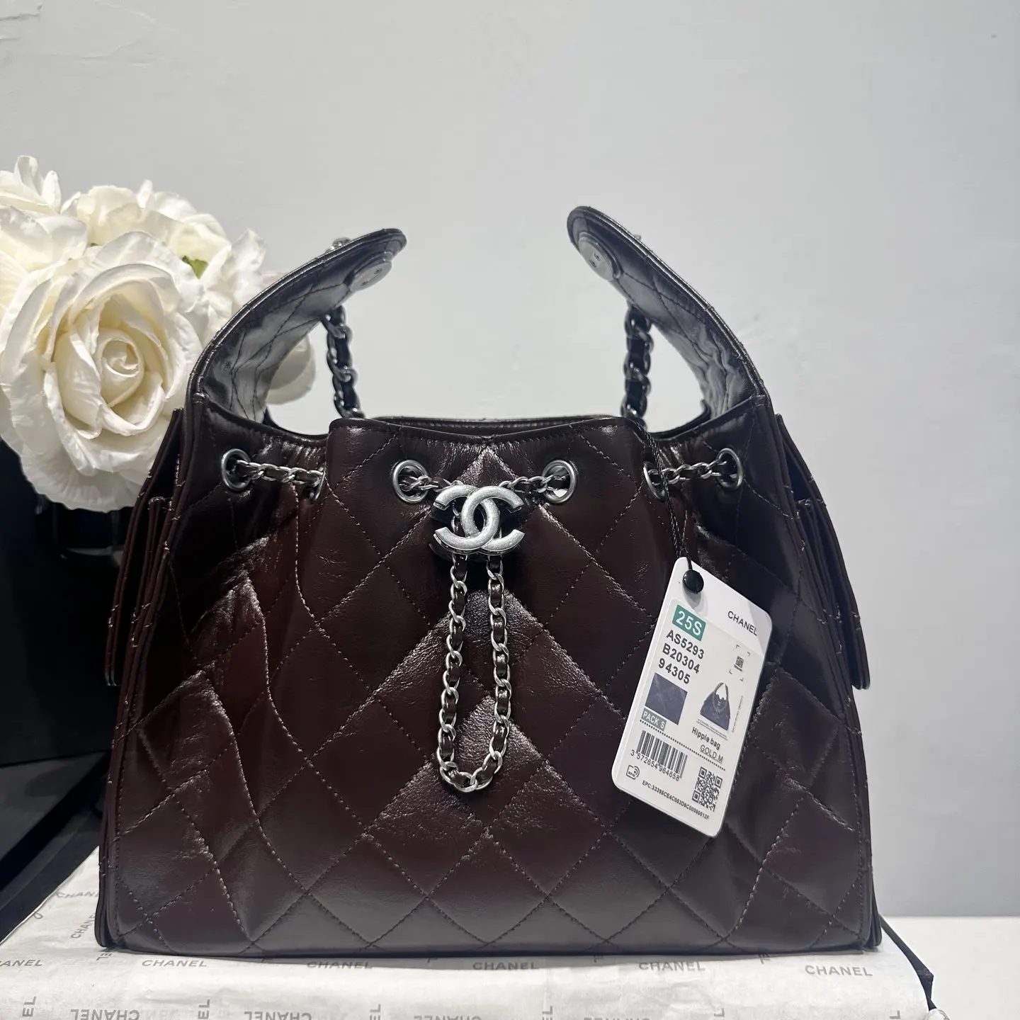 White Hobo Shoulder Bag Vintage Leather