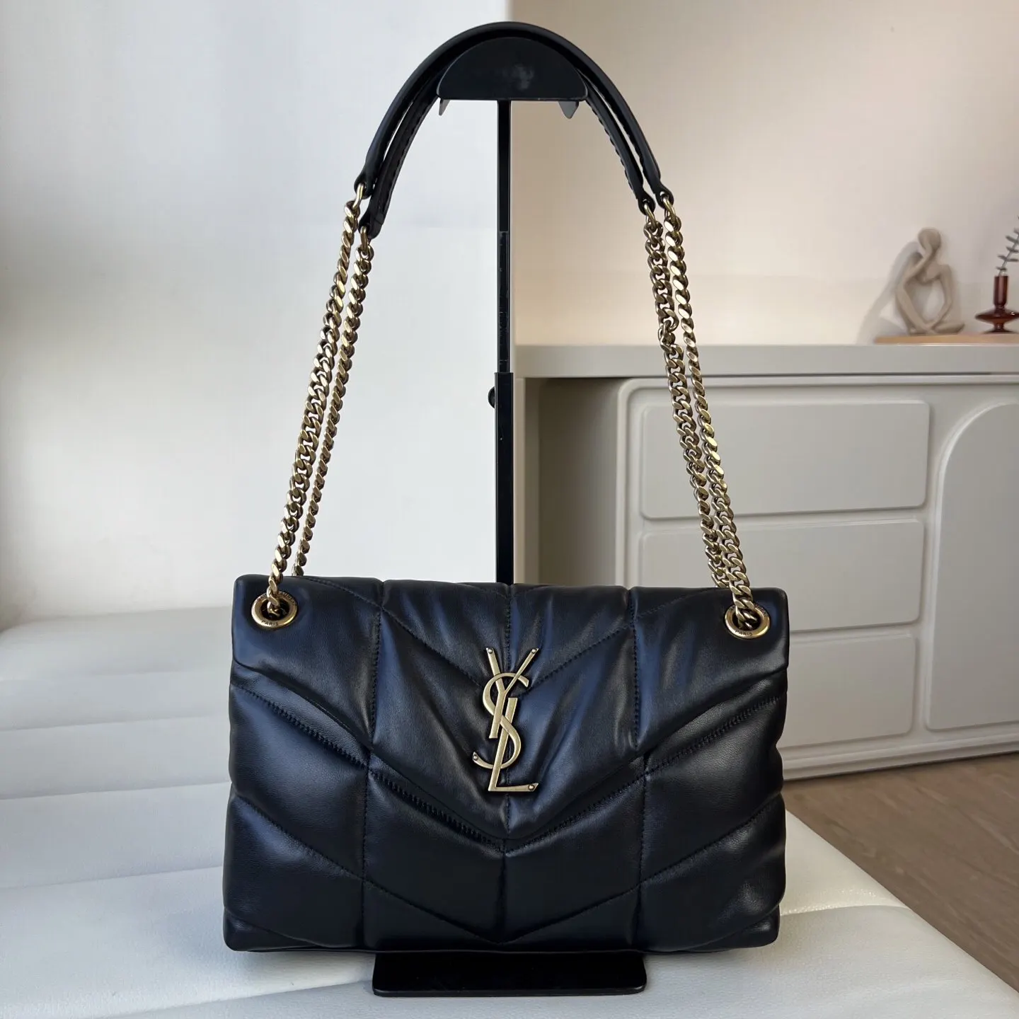 YSL 銀色 羊皮 鏈條包 精致鏈條款