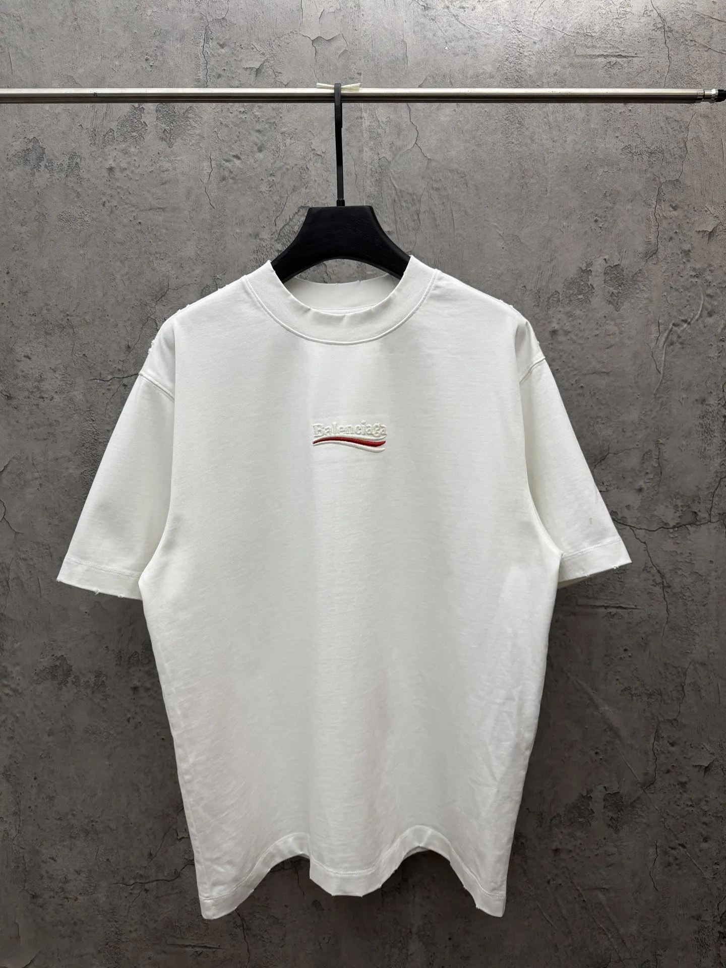 Balenciaga Black Cotton Logo Short Sleeve T-Shirt Street Casual