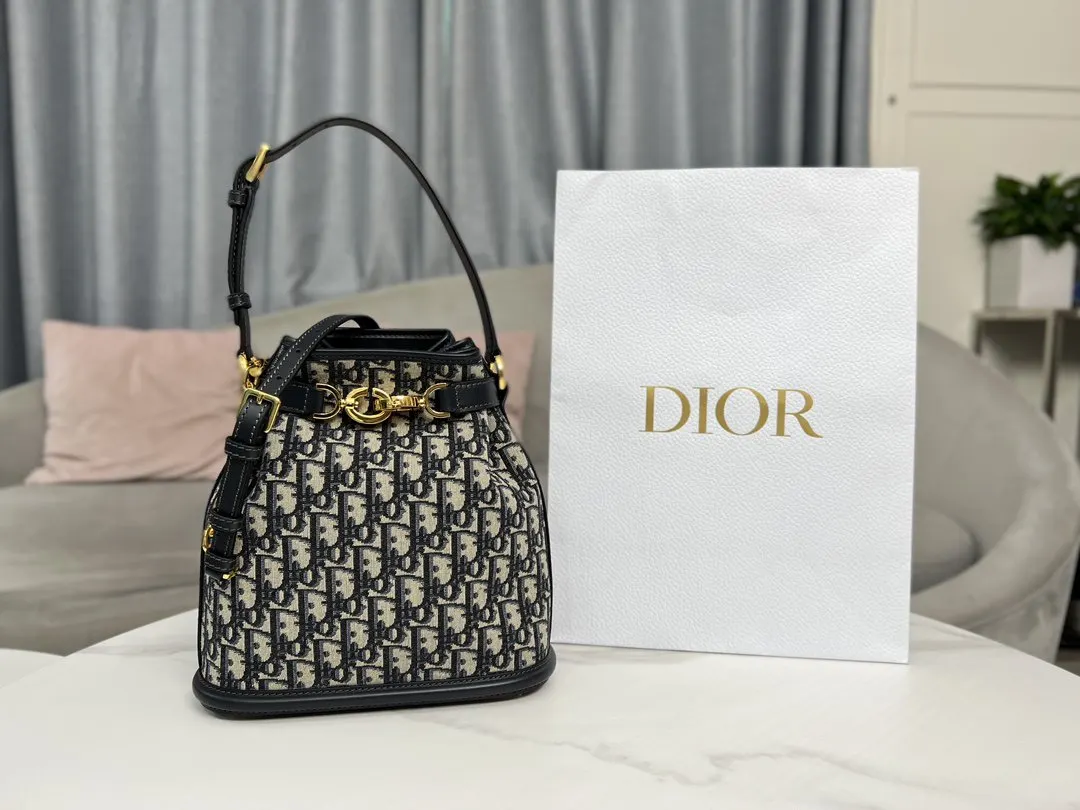 Dior Oblique Oblique老花牛皮水桶包 手提斜挎款