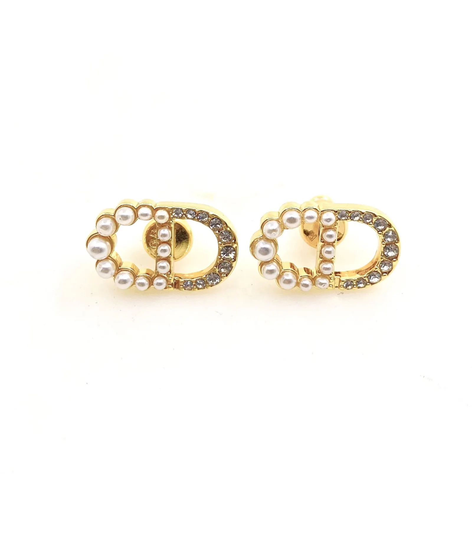 Dior CD金色耳環 小巧百搭款