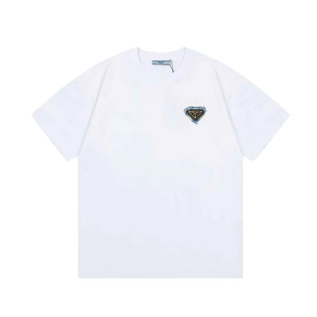 PRADA 棉质 牛仔 三角标 短袖T恤 休閒百搭款