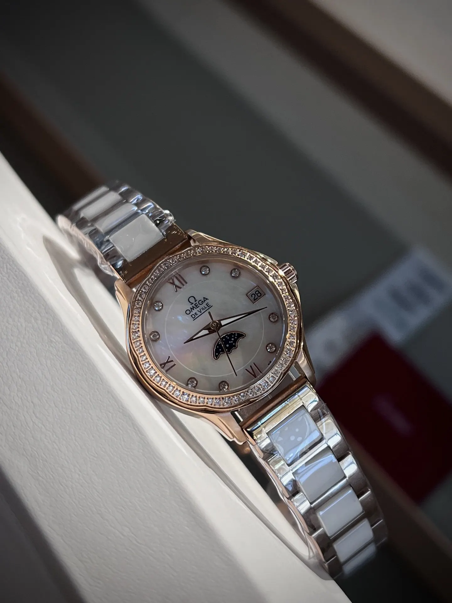 Omega 小牛皮 皮带 钢带 陶瓷 欧米茄珍珠贝壳 字 手錶 經典腕表款