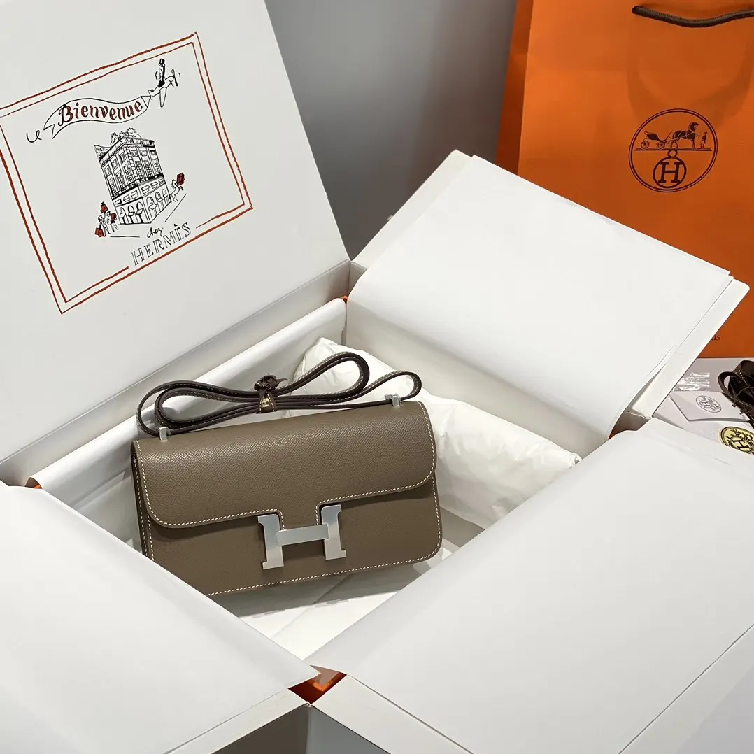 Hermes Constance Epsom掌纹牛皮 斜背包 24cm 經典款
