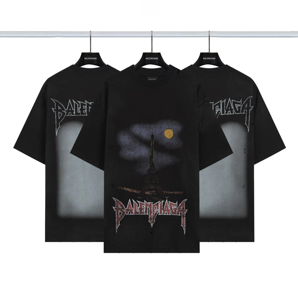 Balenciaga Black Short Sleeve T-Shirt Street Casual