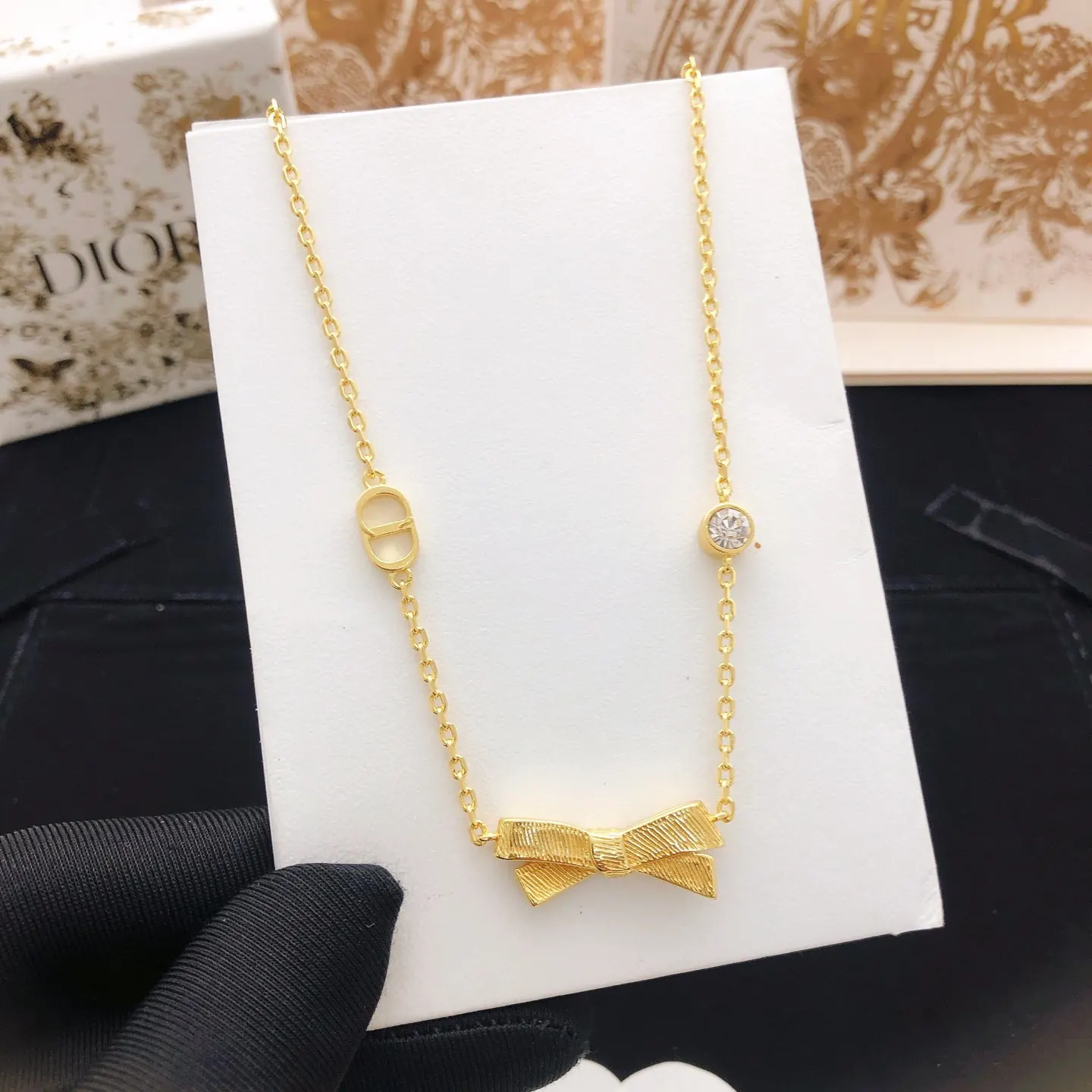 Dior 金色CD吊墜項鏈 精緻款