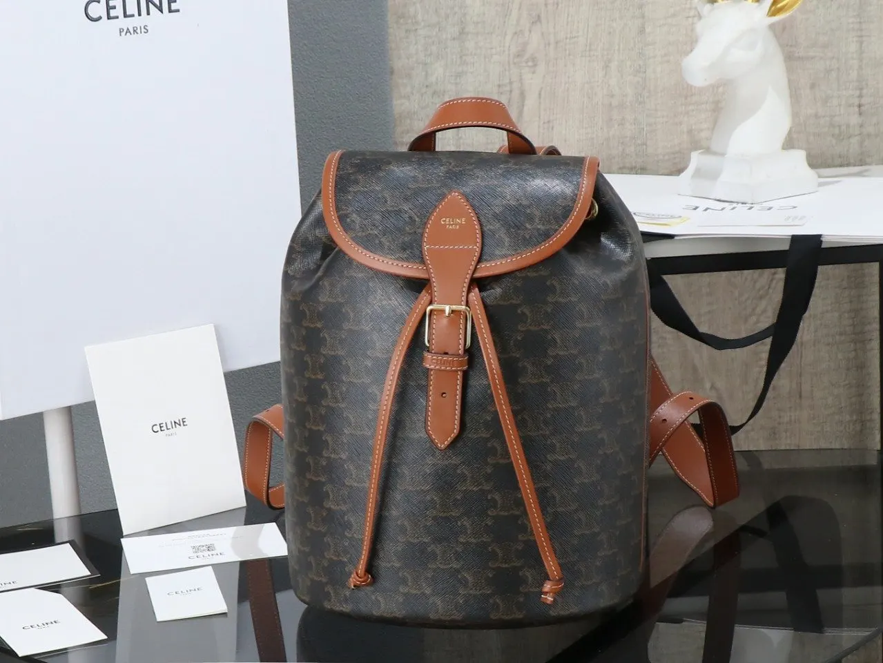 Gold Backpack Leather