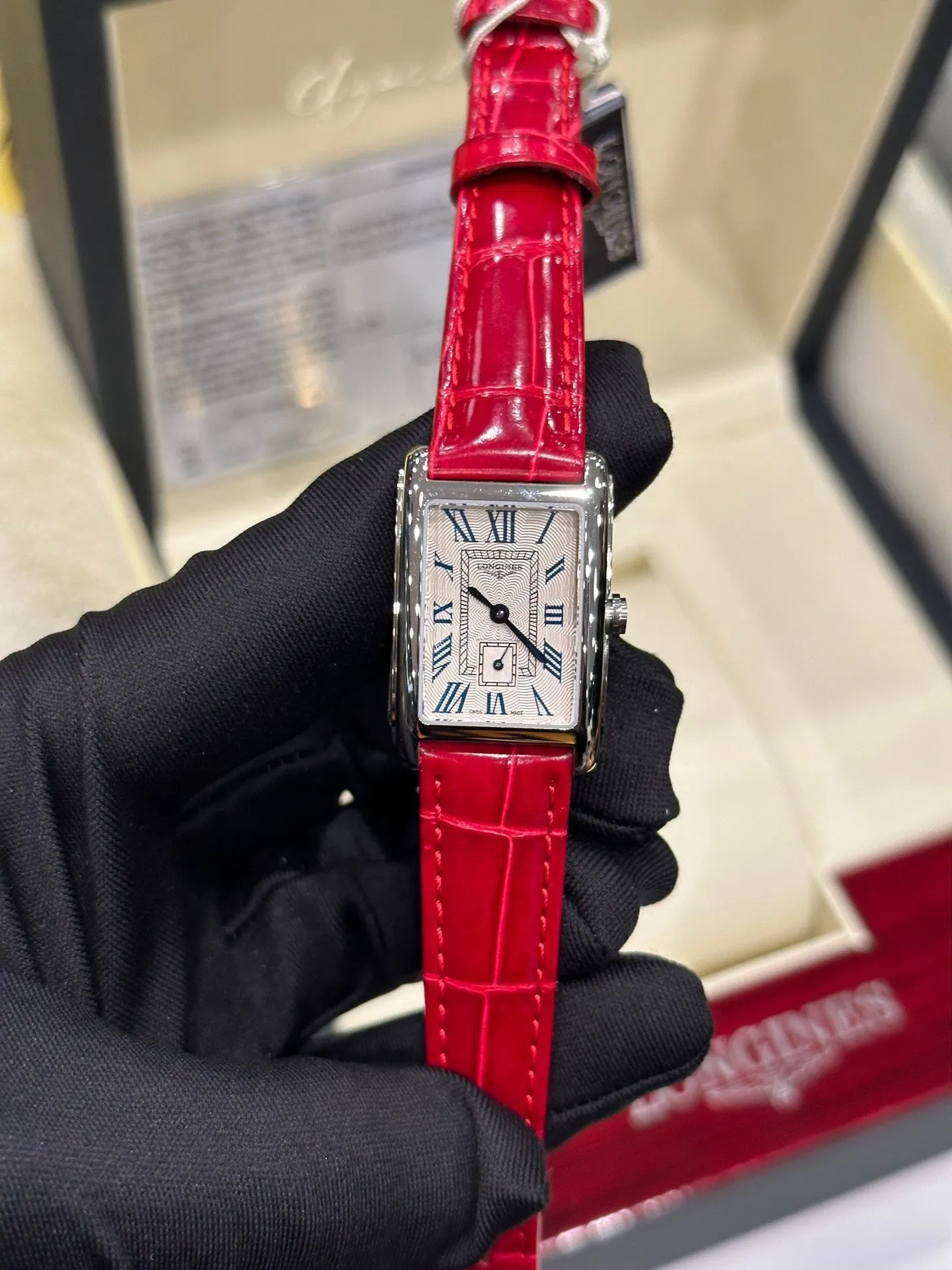 Longines 銀色 鳄鱼皮 手錶 經典腕表款