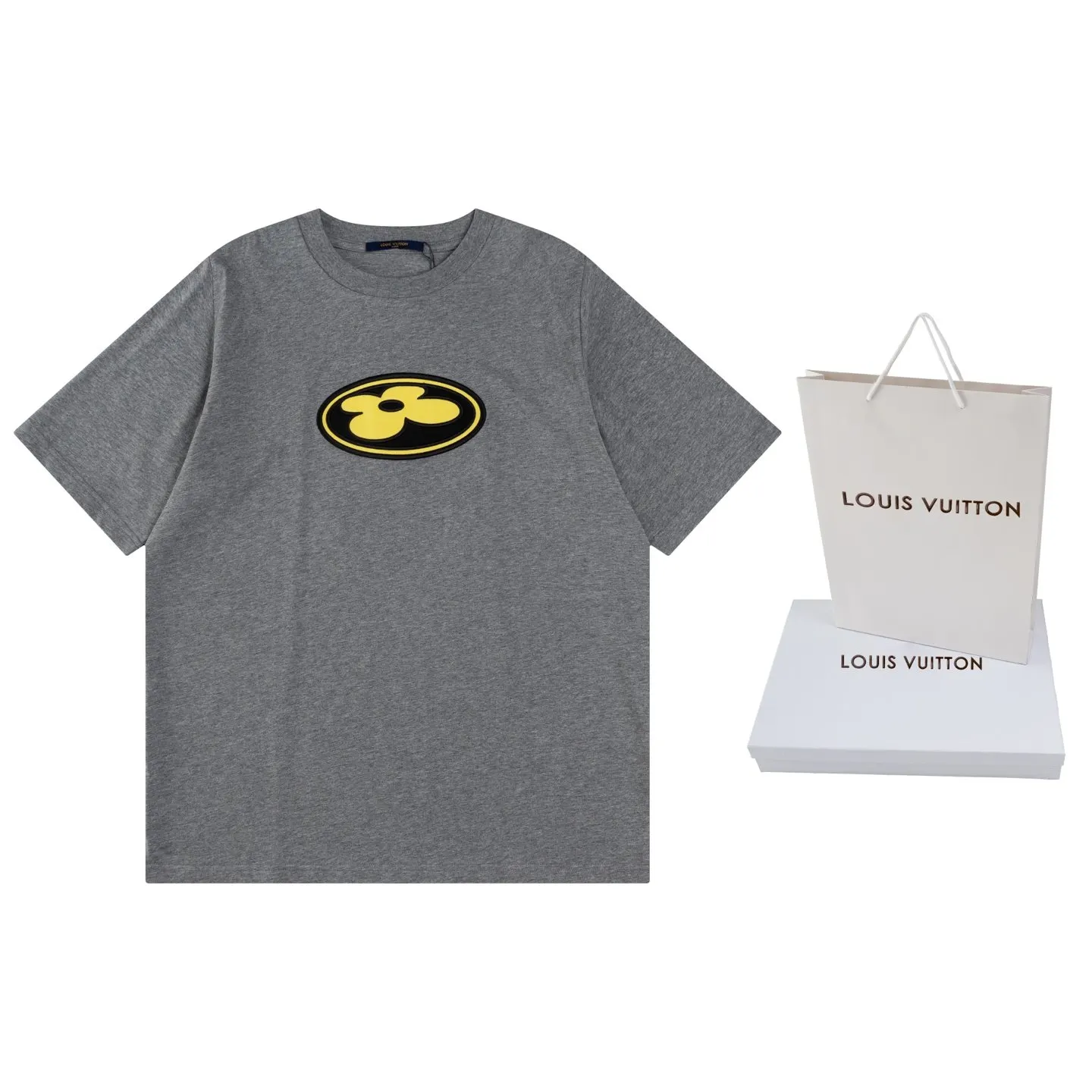 LV 2025fall Winter Gray Embroidery Knitwear Textured Knit