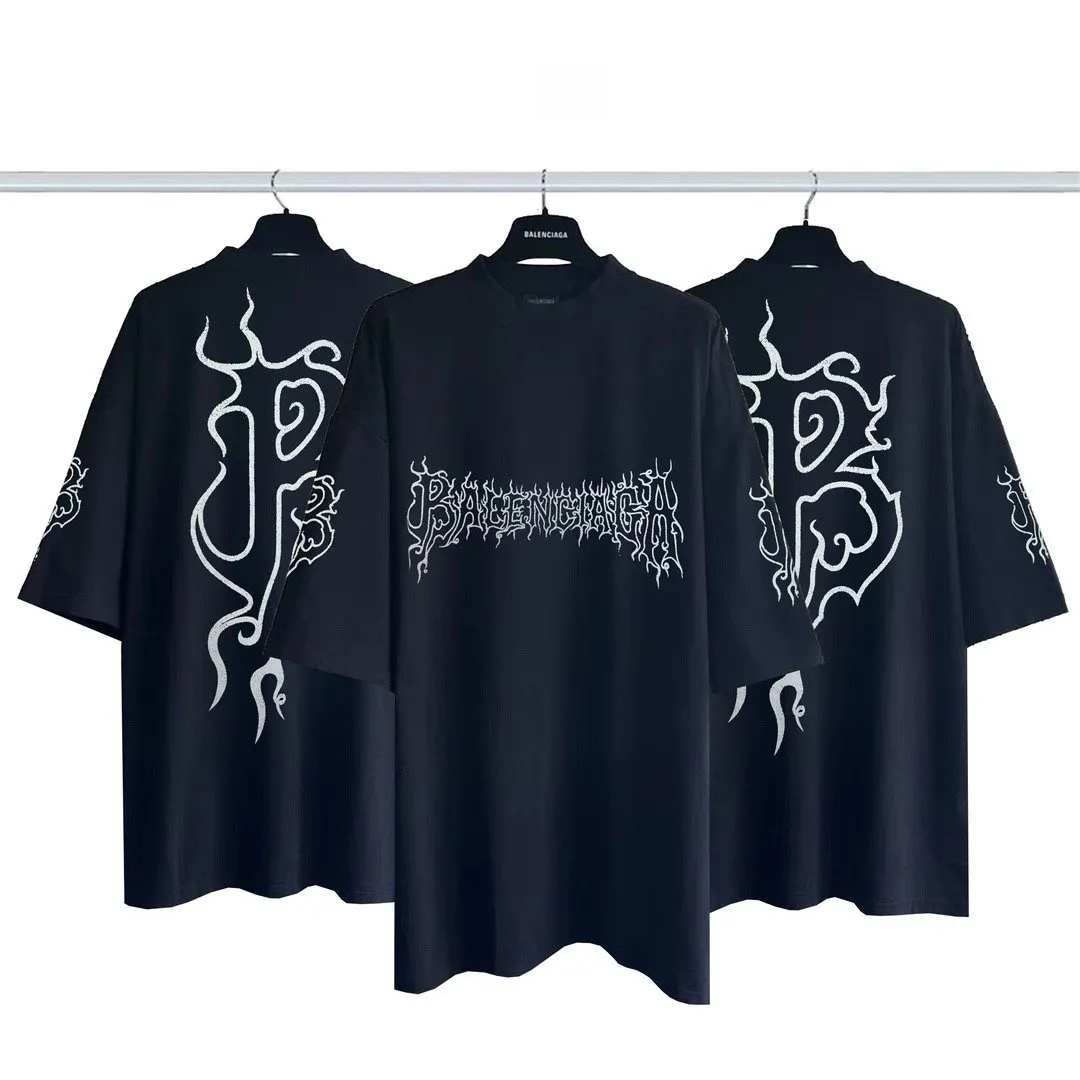 Balenciaga Logo Letter Short Sleeve T-Shirt Street Casual Style