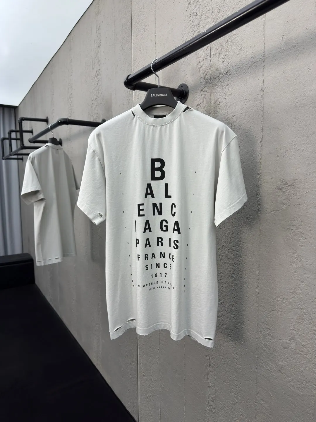 Balenciaga White Short Sleeve T-Shirt Street Casual