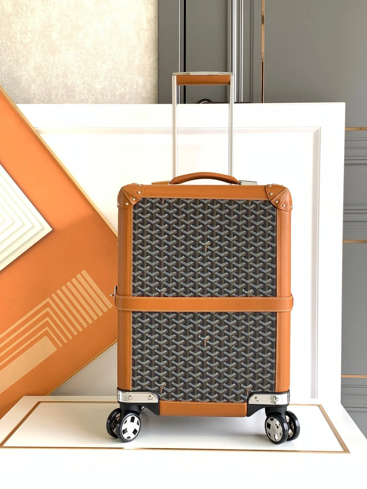 Goyard Black White Suitcase Travel Lightweight