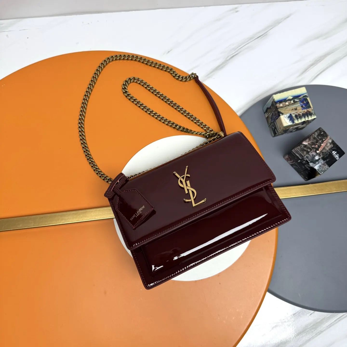 YSL Sunset 漆皮单肩斜挎包 实拍款02 精选款