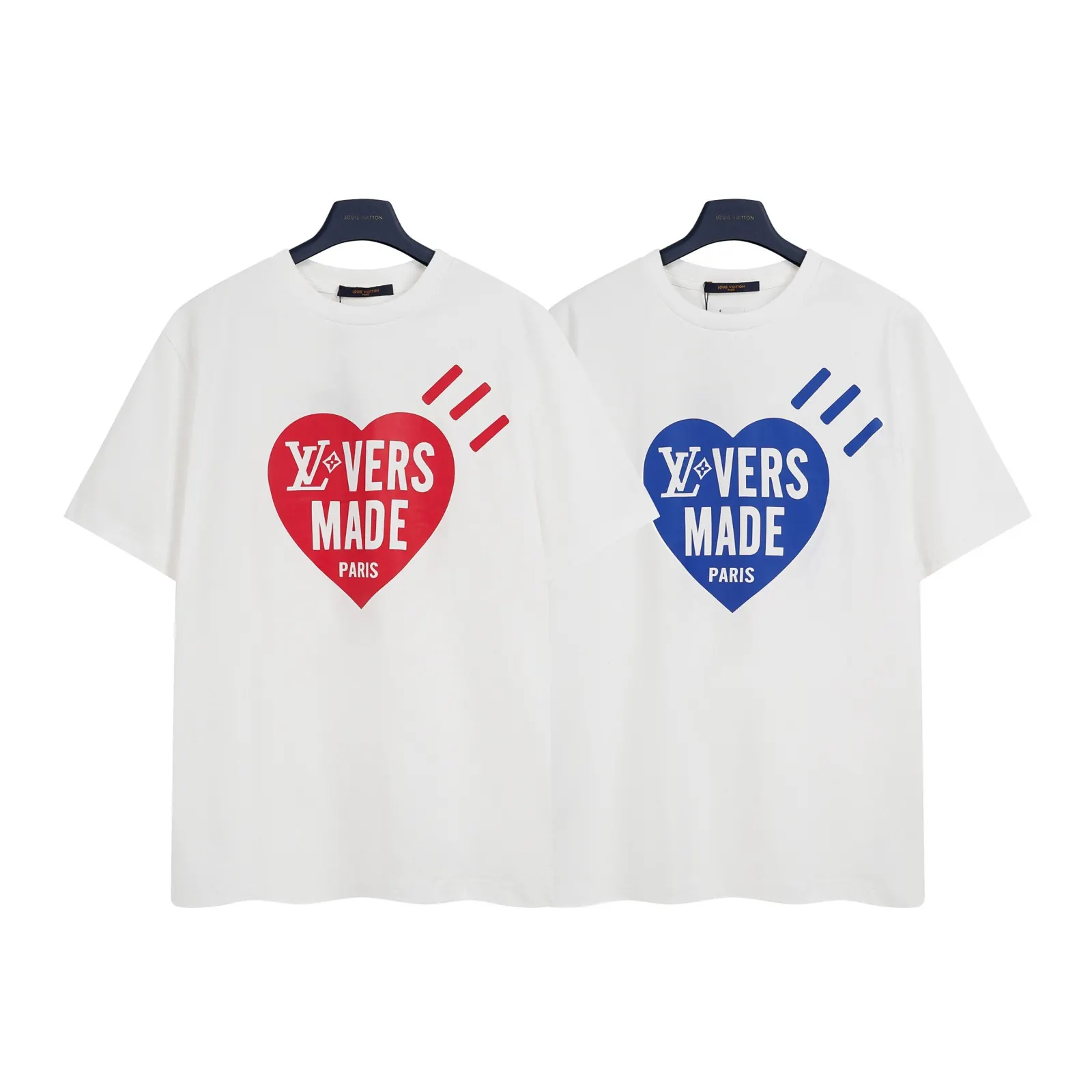 LV White Logo Print Short Sleeve T-Shirt Casual Versatile