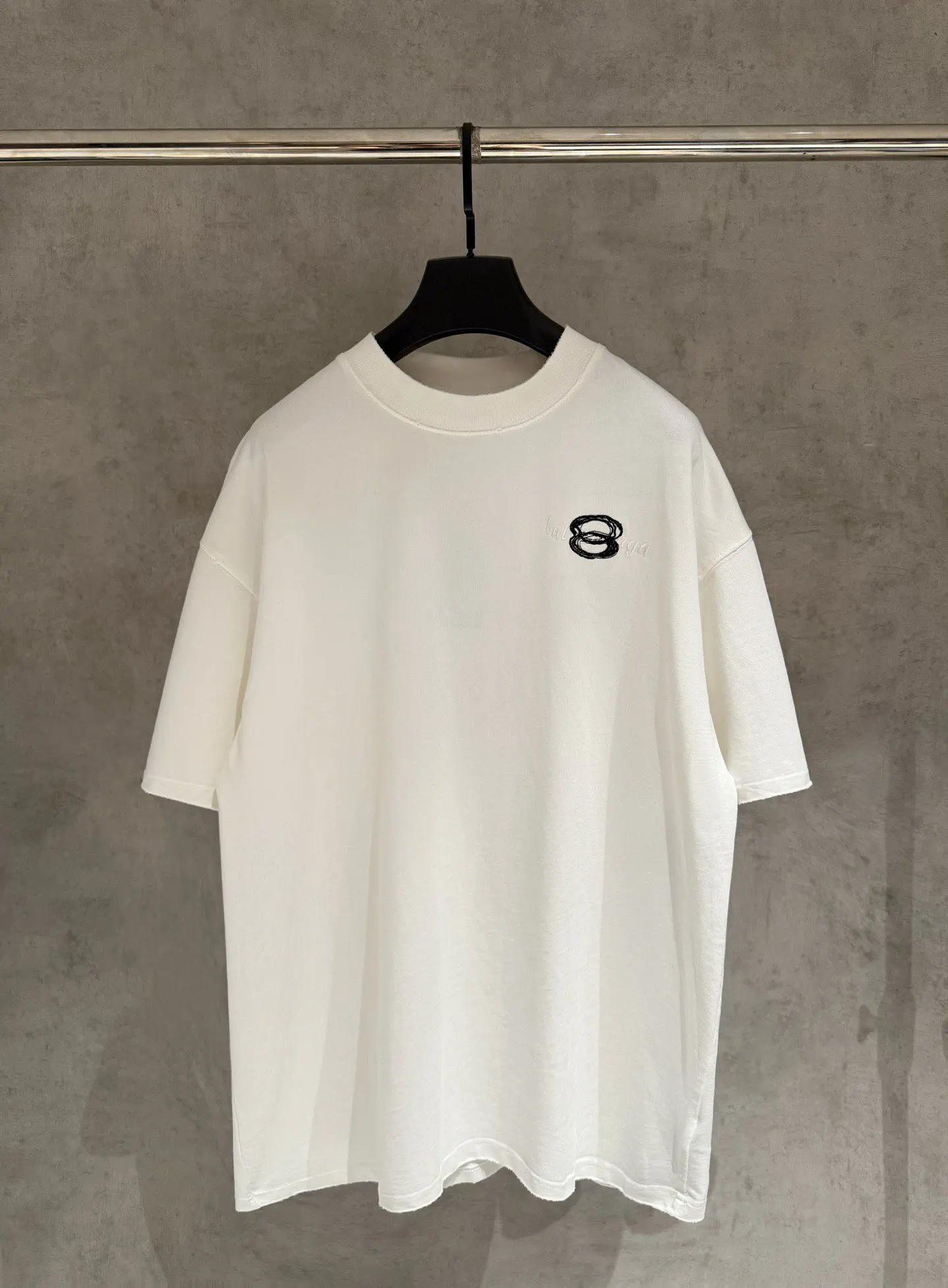 Balenciaga 25SS Embroidery Cotton Short Sleeve T-Shirt Street Casual