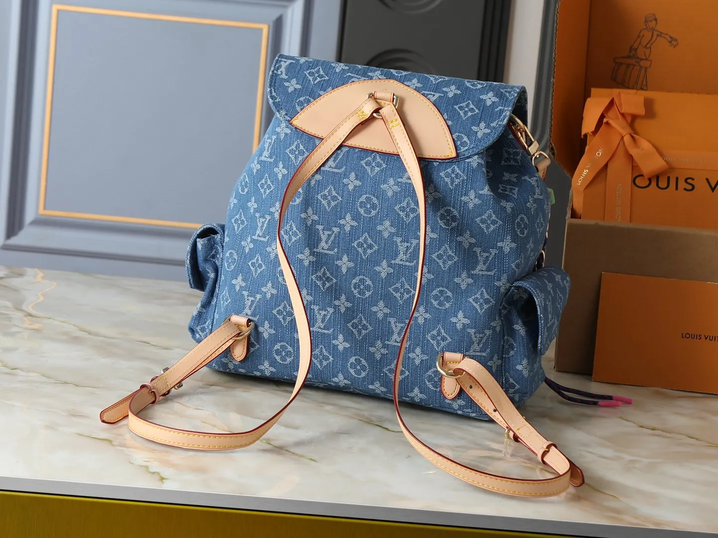 皮革 升级 Denim Rendez 雙肩包 实用雙肩款