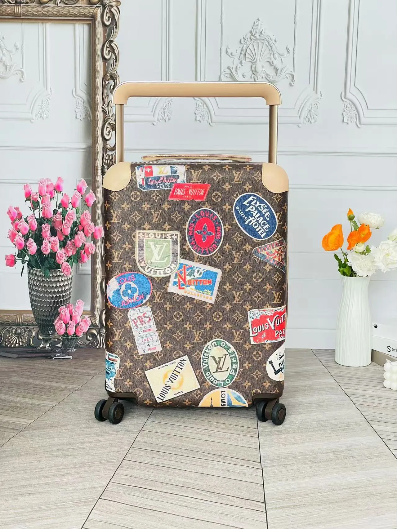 LV 老花 帆布 行李箱 旅行拉杆款 輕便出行款