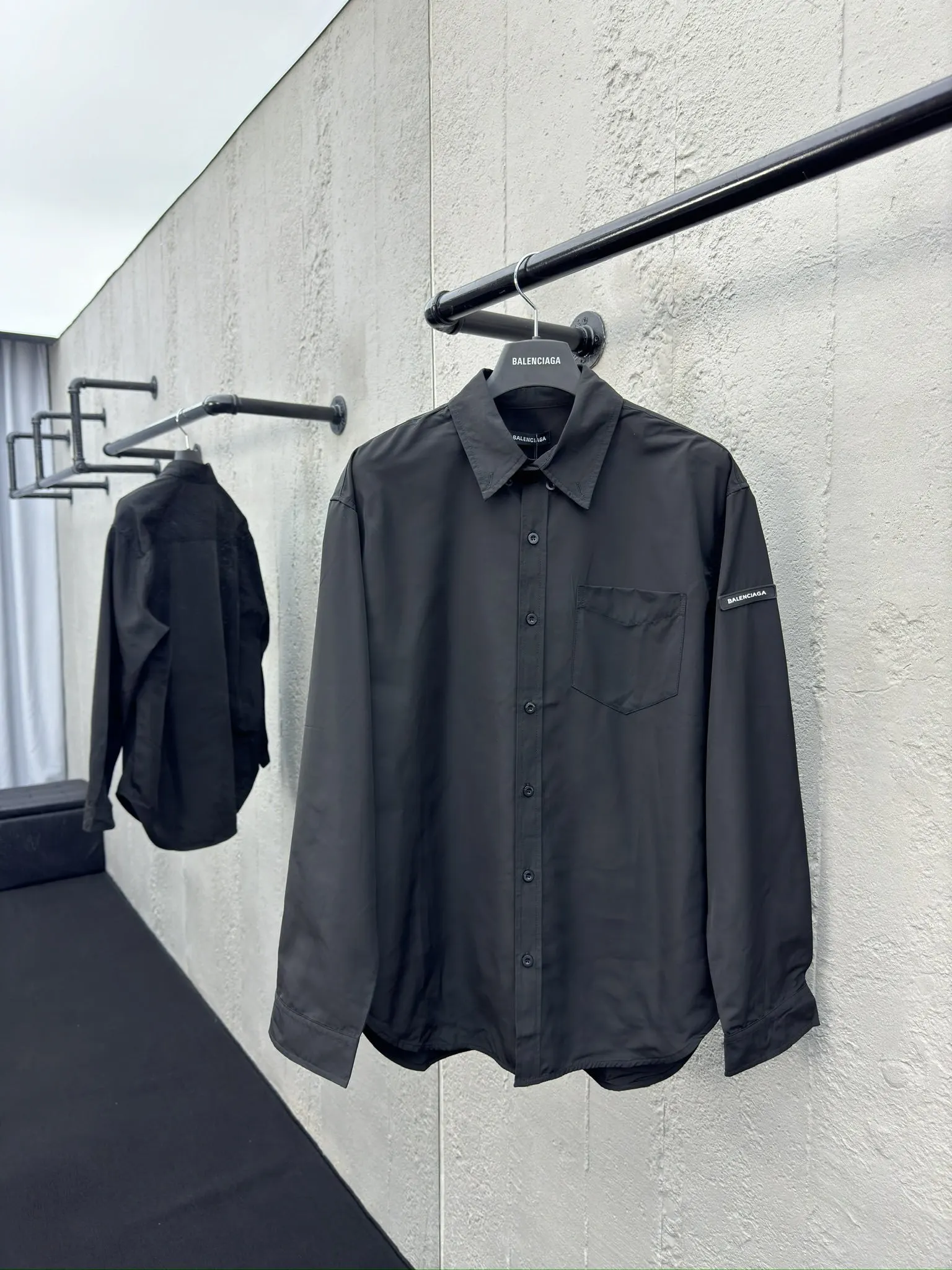 Balenciaga Black Logo Shirt Street Casual
