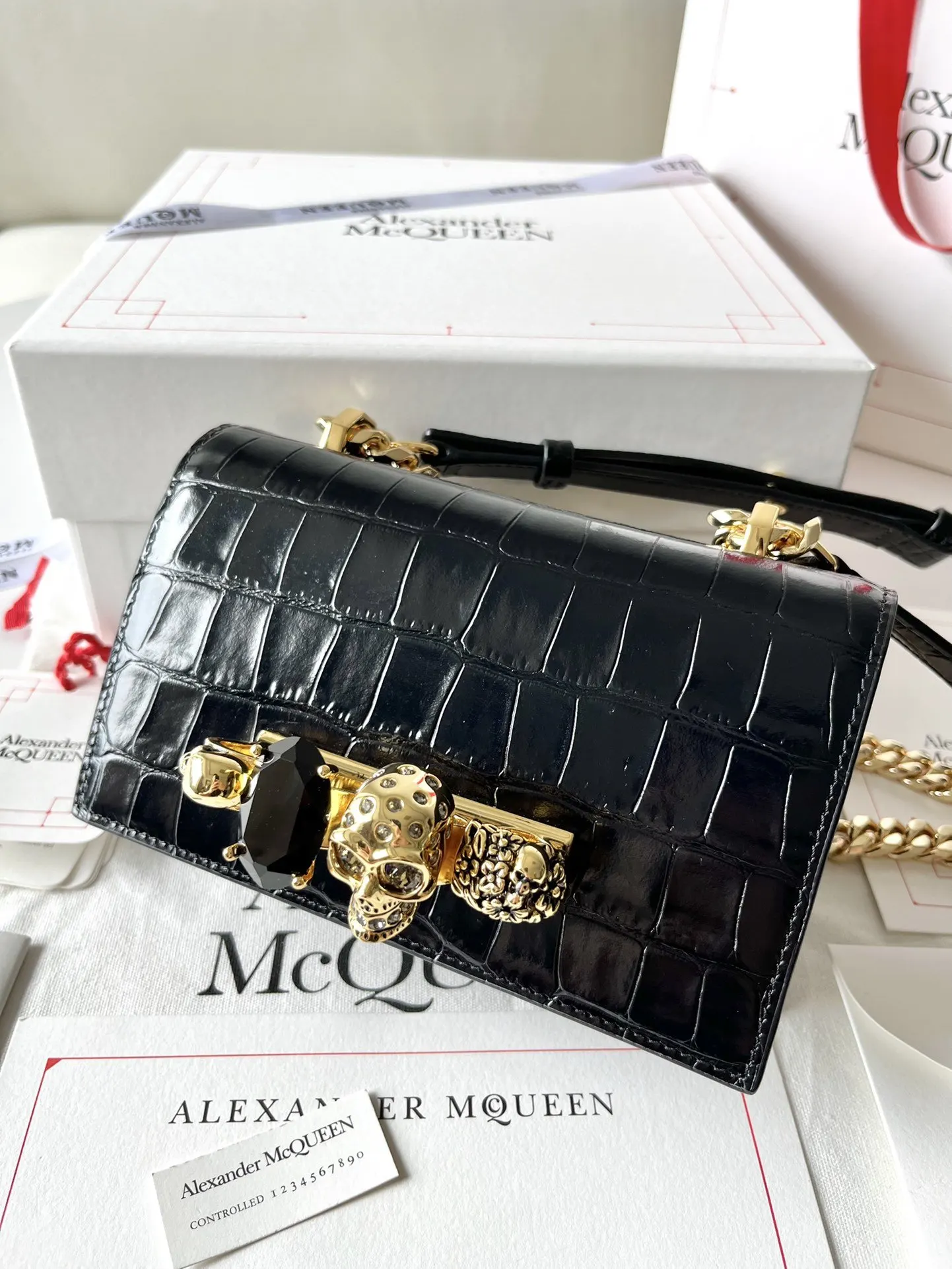 牛皮 亚力山大• Jewelled Satchel Min 收納包 旅行收納款