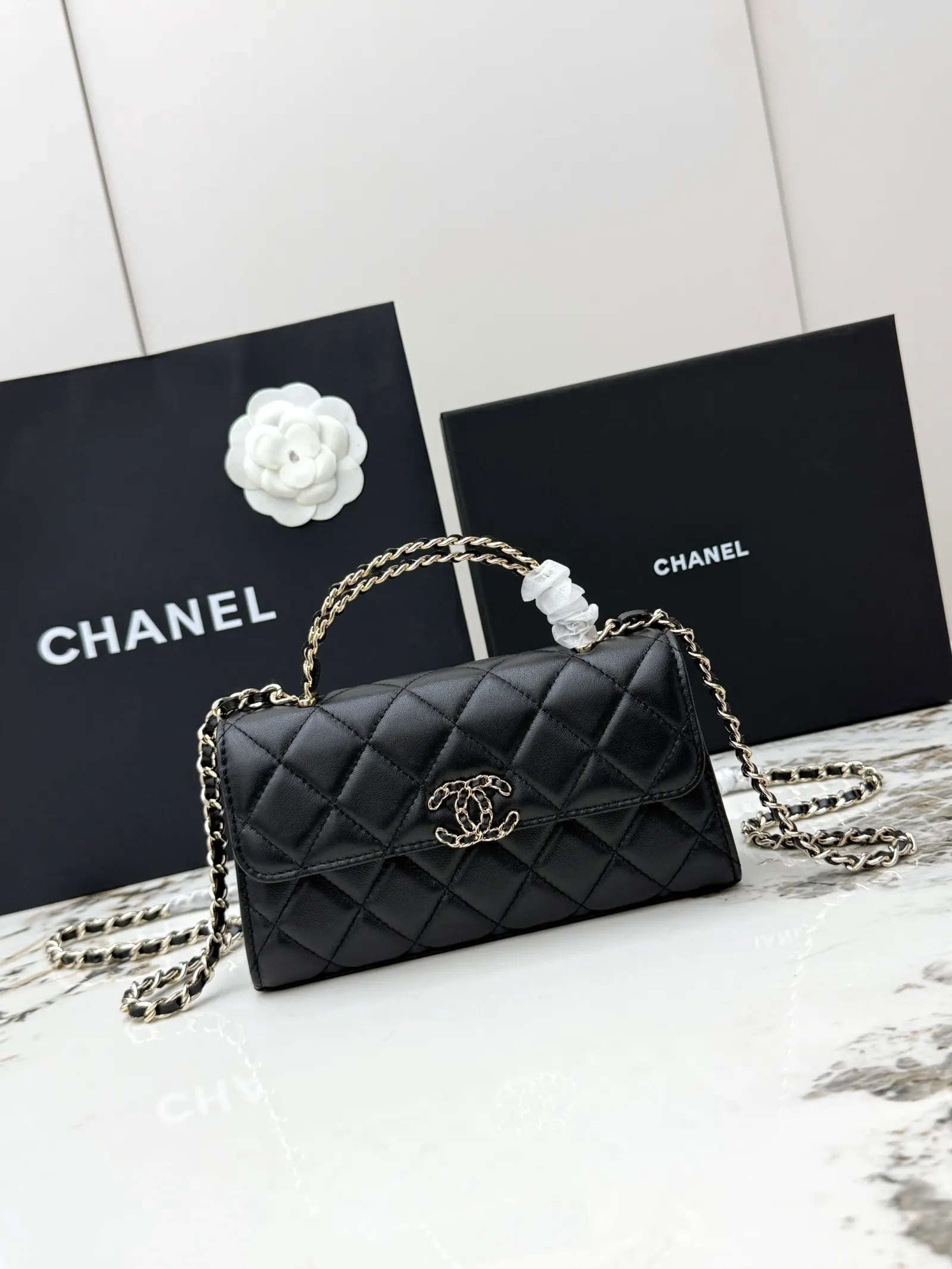 CHANEL 小羊皮Kelly手柄包 手提斜挎
