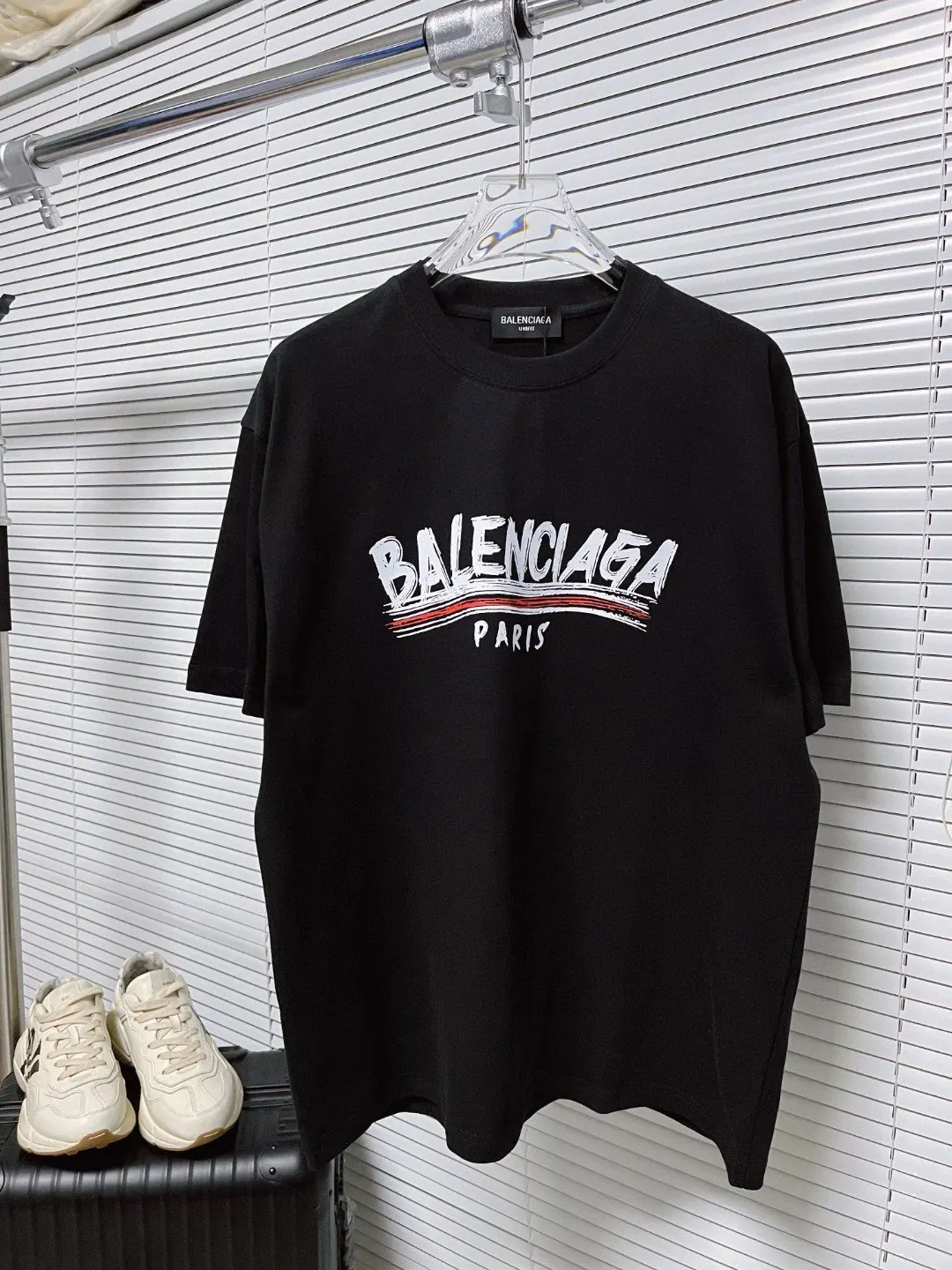 Balenciaga Black Short Sleeve T-Shirt Loose Casual