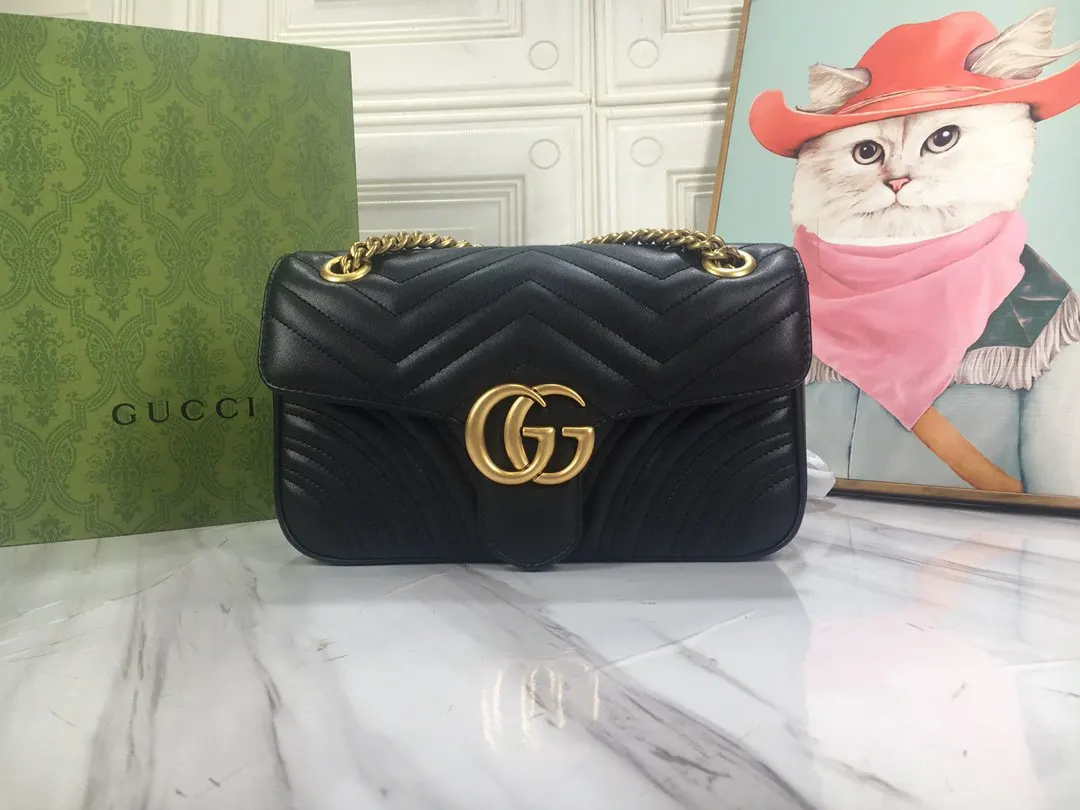 Gucci Marmont cowhide chain bag, shoulder crossbody