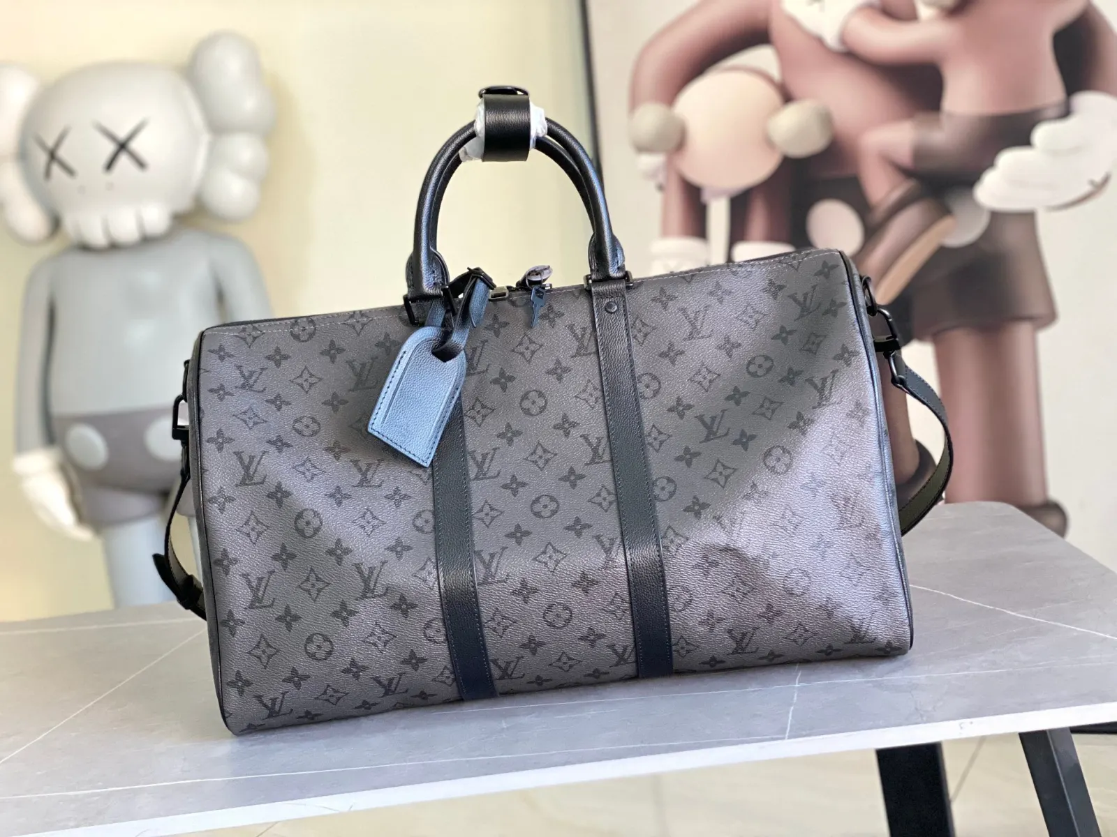 Keepall 灰色 牛皮 旅行袋 大容量旅行款