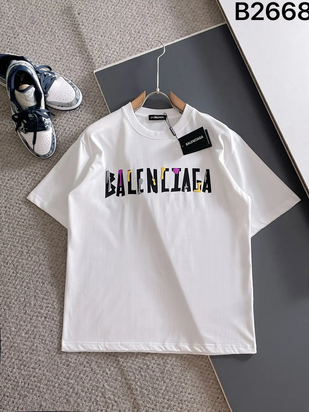 Balenciaga 黑色 純棉 Logo 短袖T恤 街頭休閒款