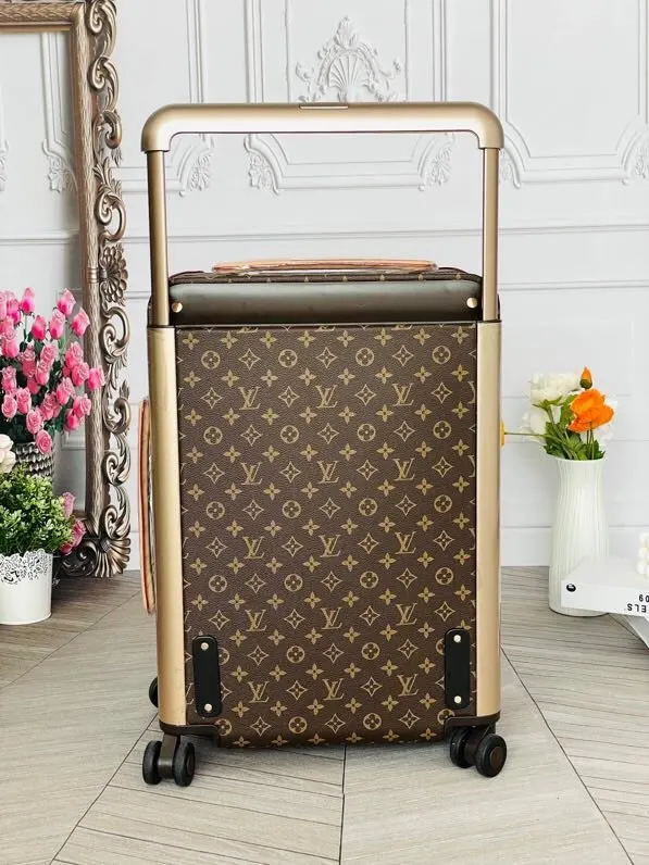 LV 老花 帆布 范冰冰同款 驴牌宽拉杆拉链箱行李箱 HOR 旅行拉杆款 輕便出行款