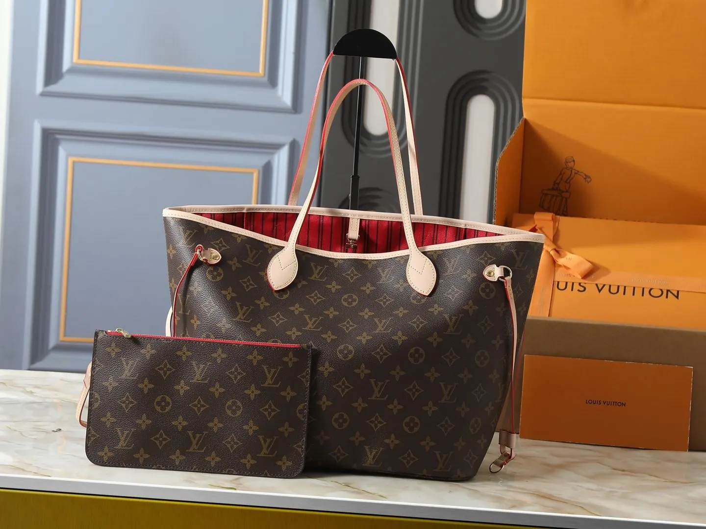 Neverfull 老花 帆布 手拿包 精致手拿款