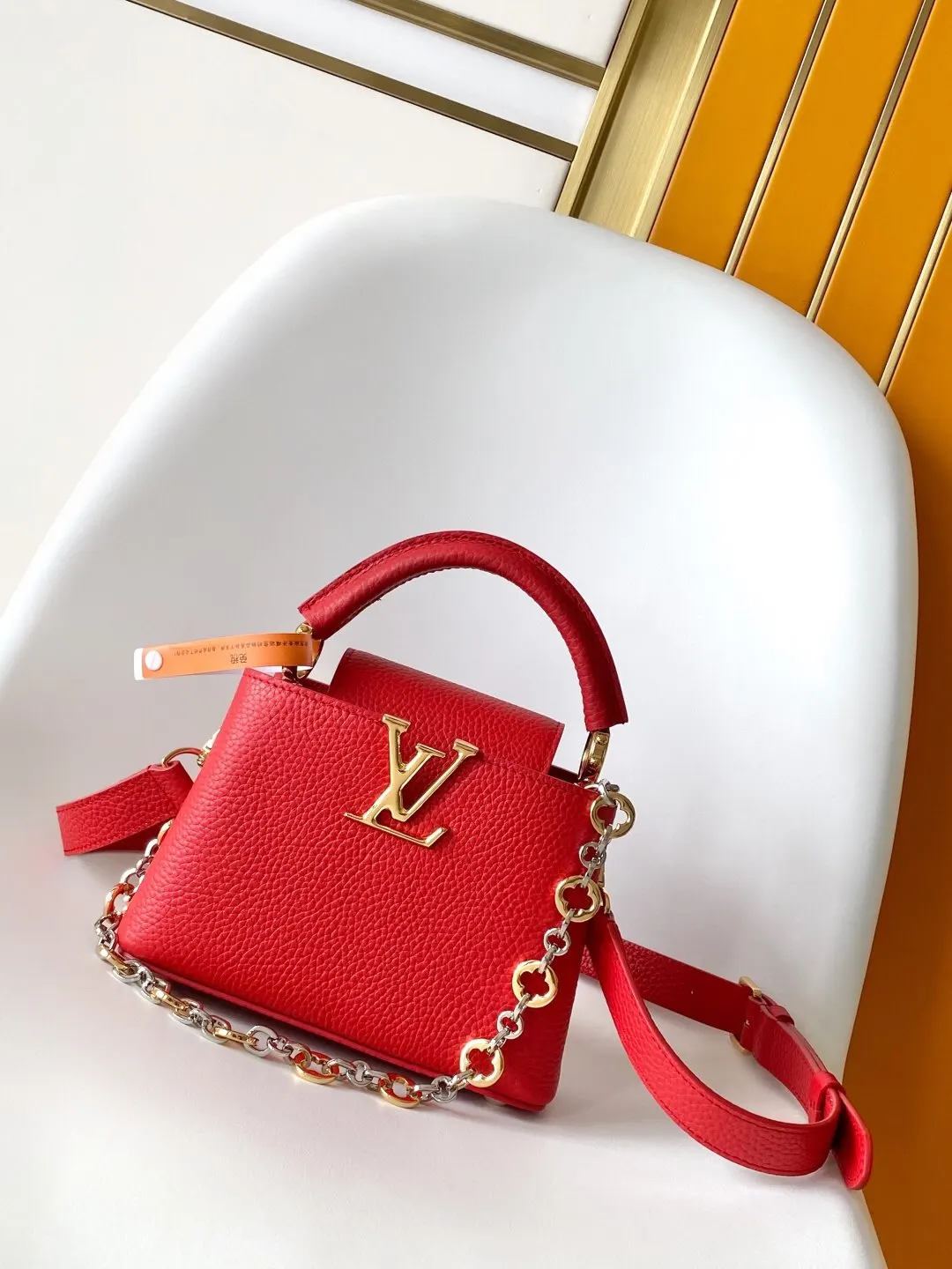 LV Capucines 黑色 米白 牛皮 鏈條包 精致鏈條款
