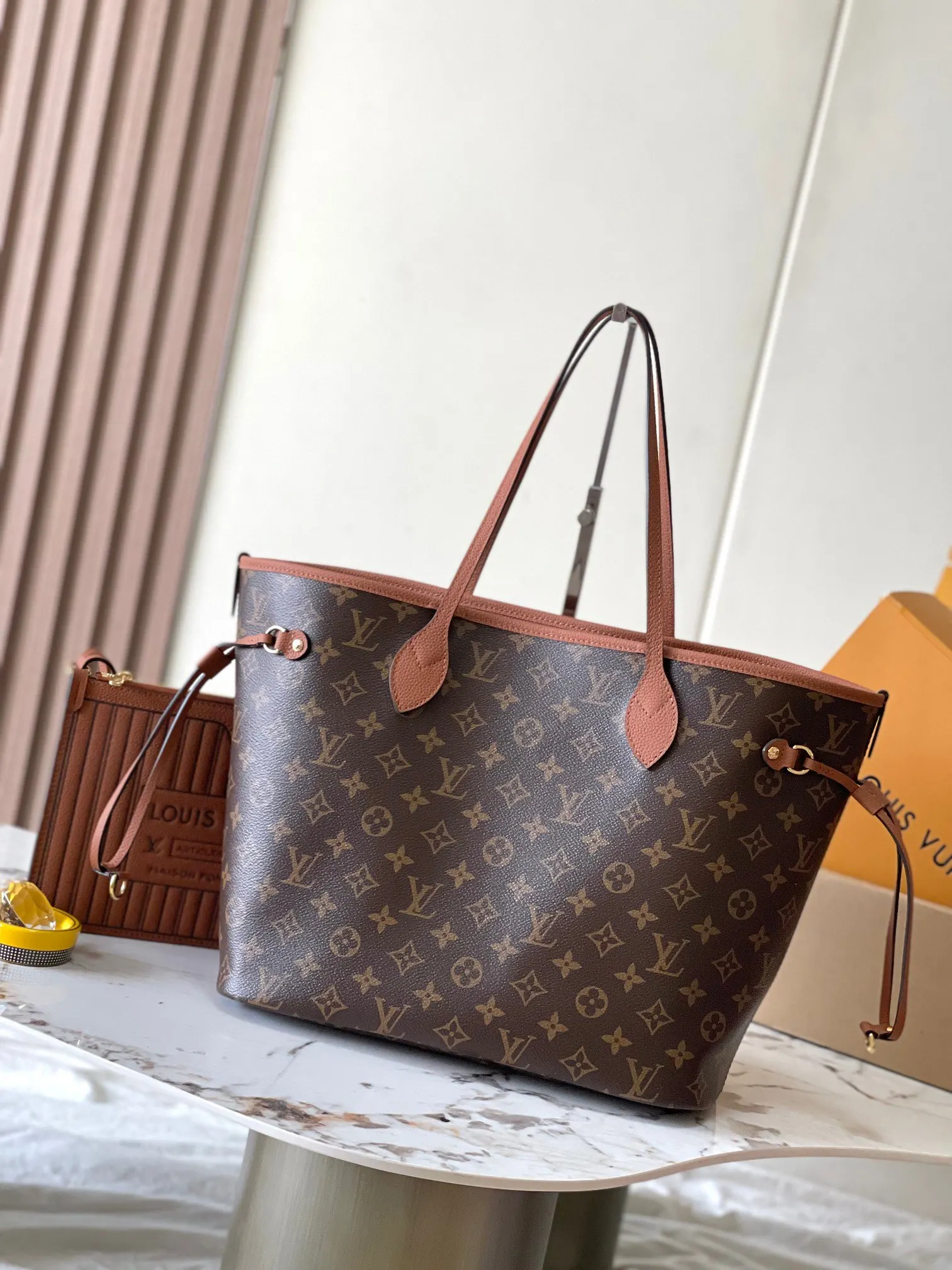LV Neverfull 棕色 托特包 大容量通勤款