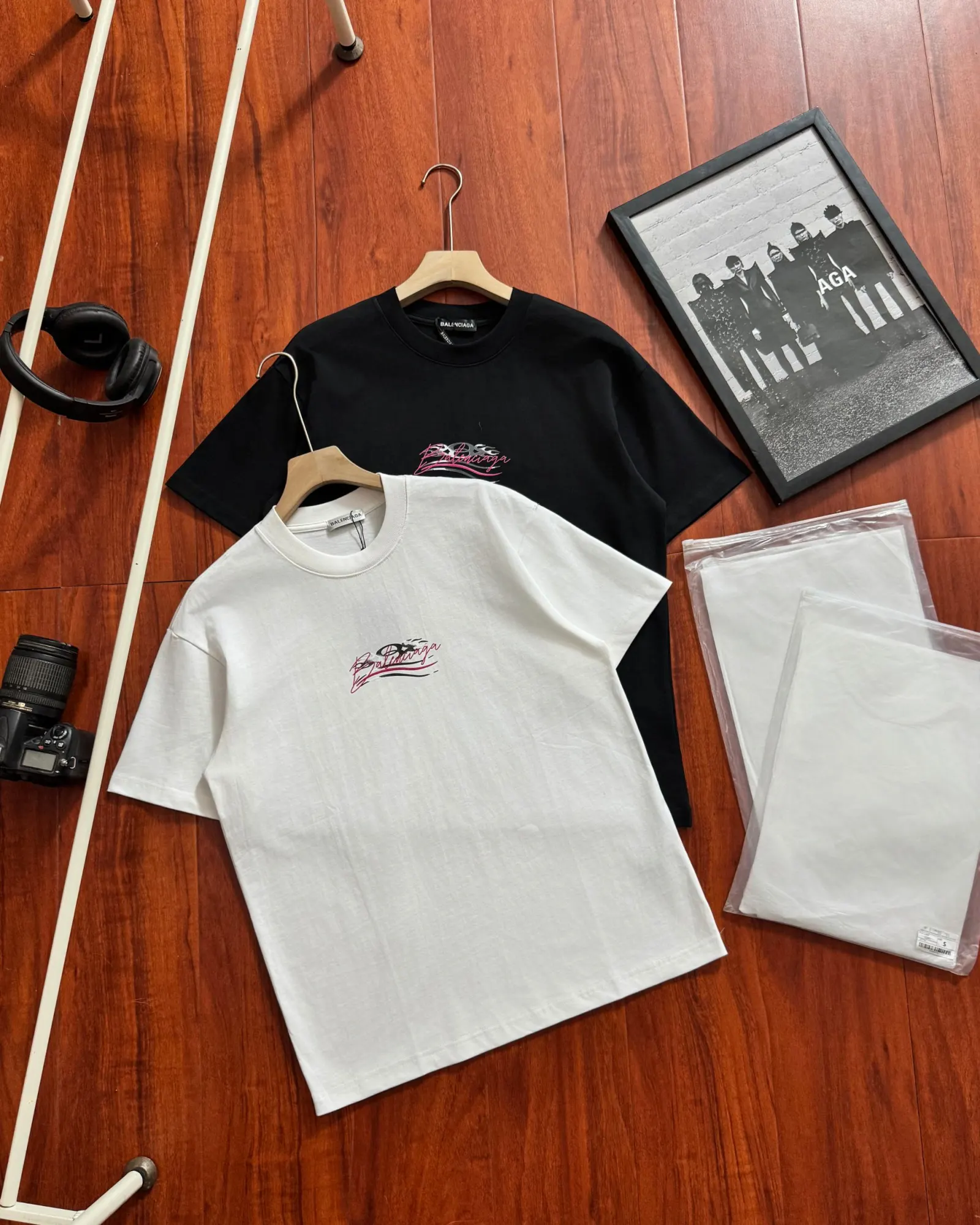 Balenciaga Black Cotton Short Sleeve T-Shirt Street Casual