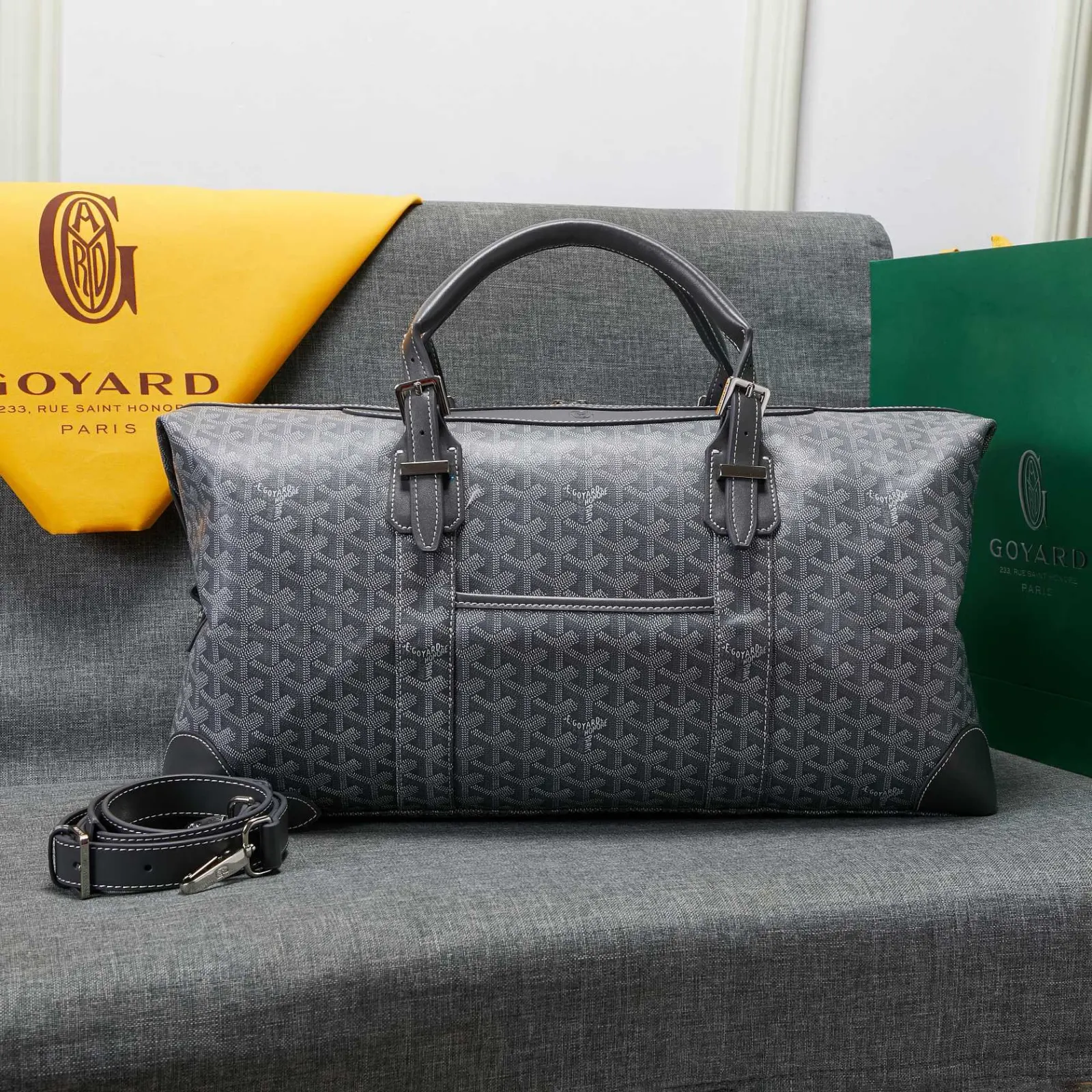 Goyard 吴亦凡同款包男女同款口袋GY戈雅旅行袋手提單肩短 大容量旅行款