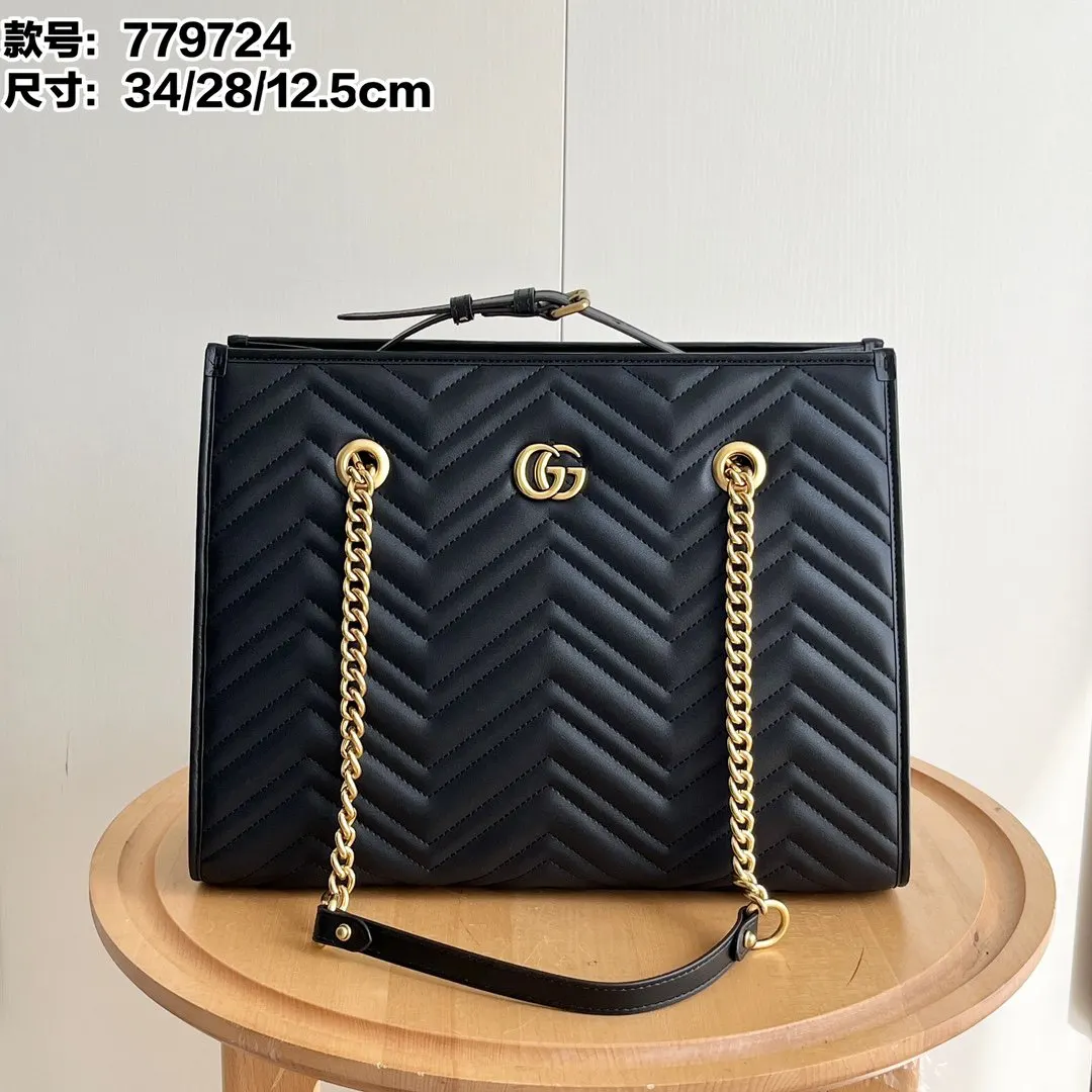 Gucci Marmont Quilted Leather Chain Bag, Shoulder Crossbody 