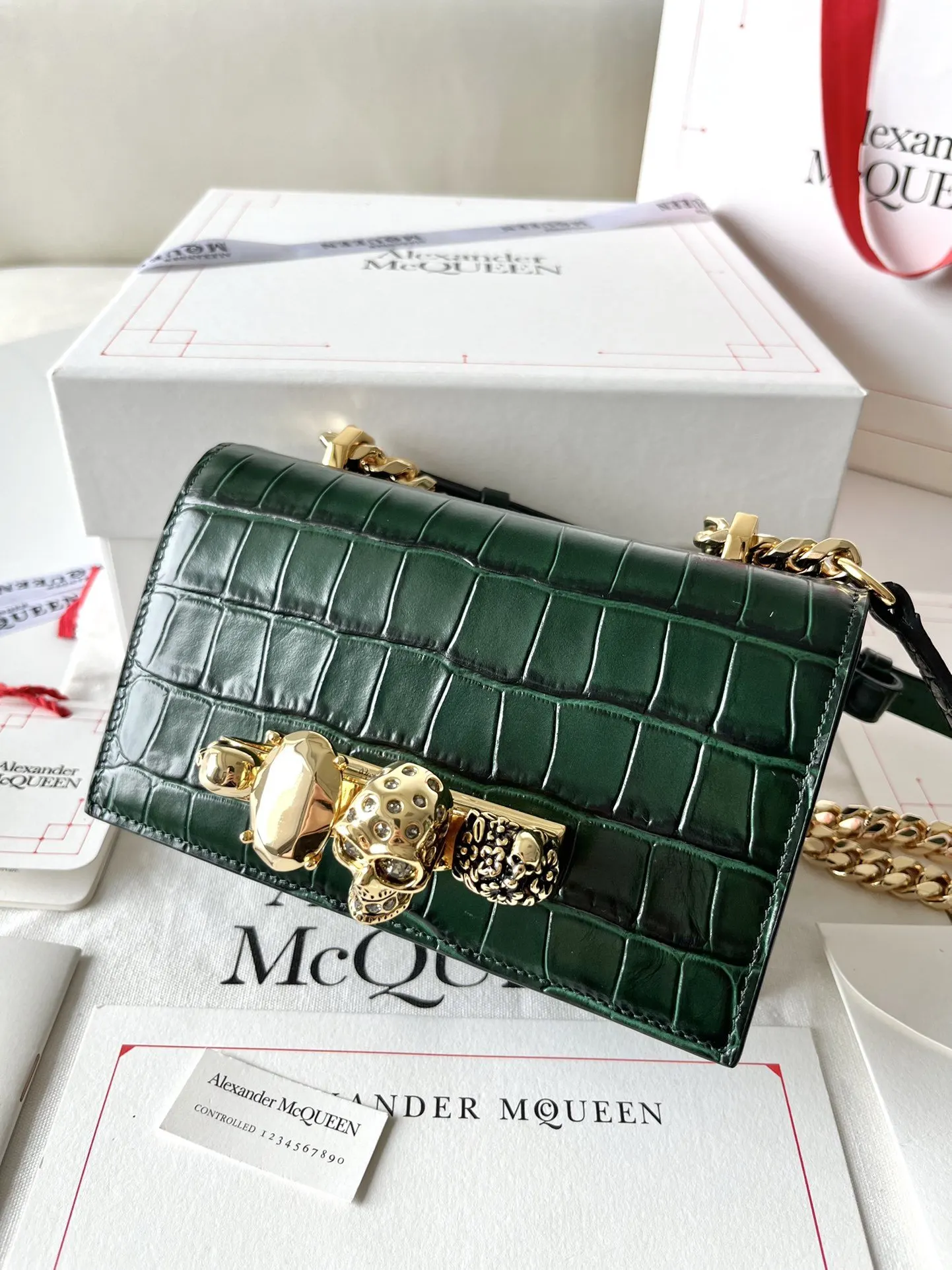 牛皮 亚力山大• Jewelled Satchel Min 收納包 旅行收納款