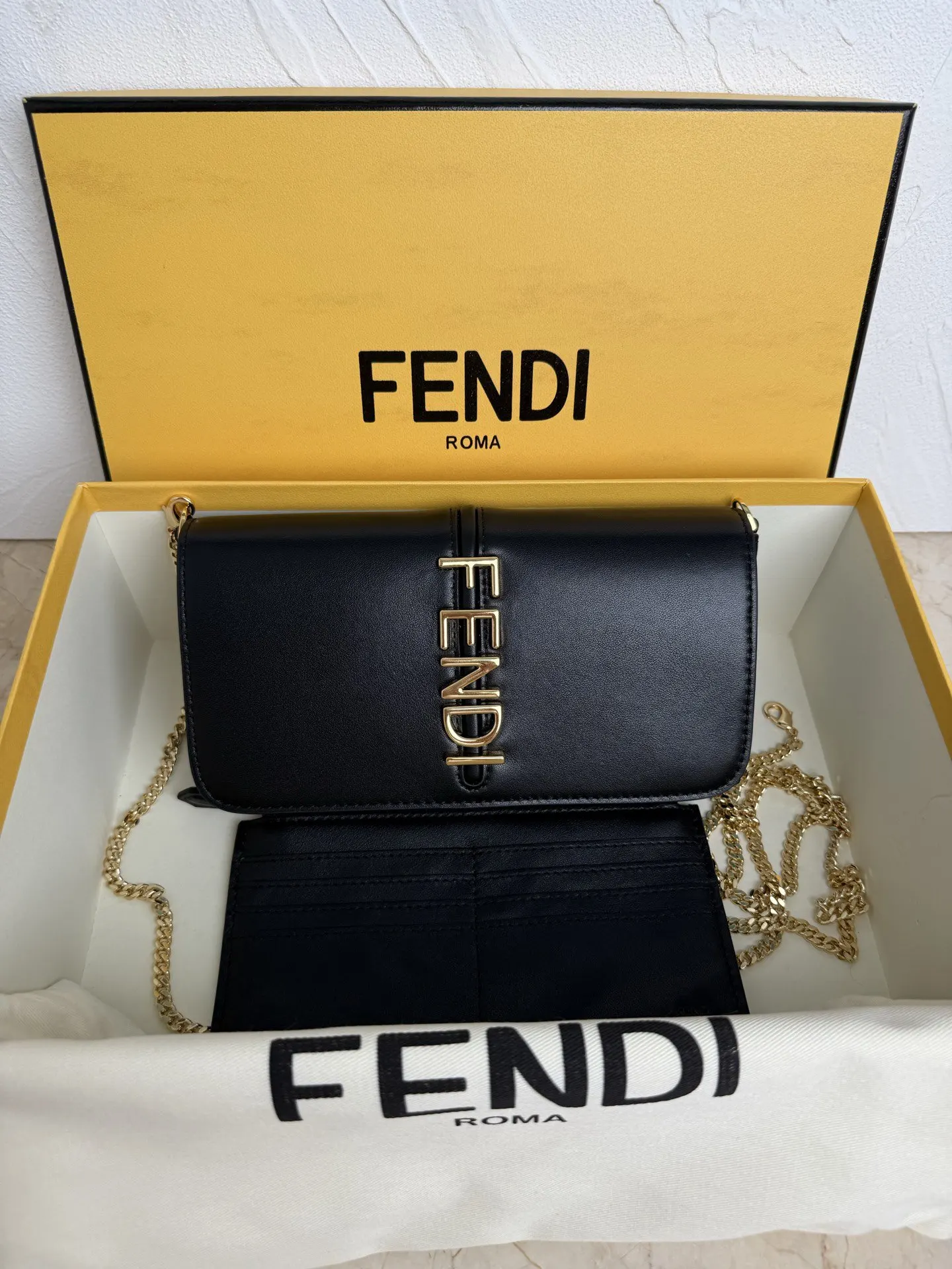 Black Monogram Chain Bag Classic